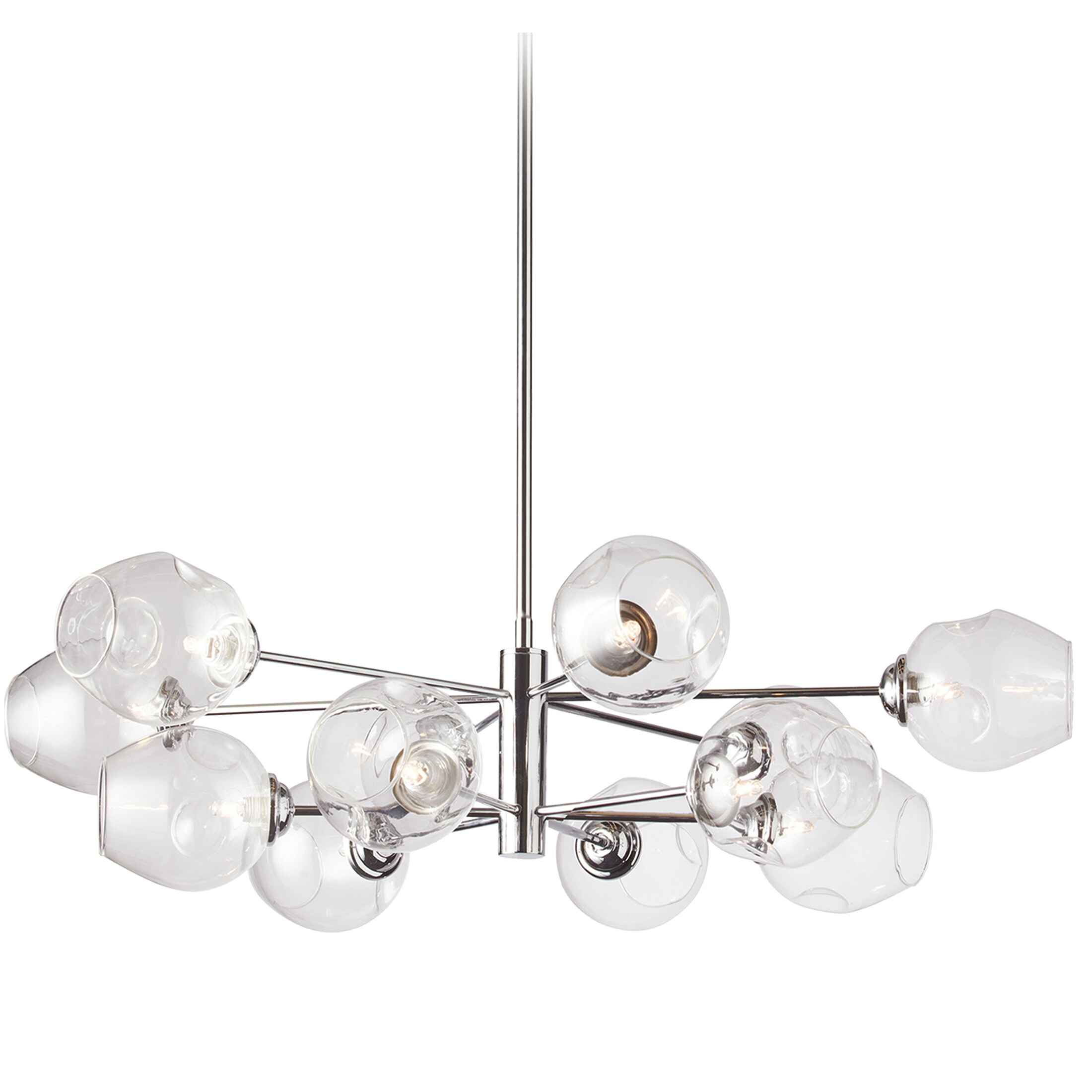 Dainolite ABI-3312P-PC Abii 12 -Light Polished Chrome Traditional Clear glass Bowl Large Hanging Pendant light