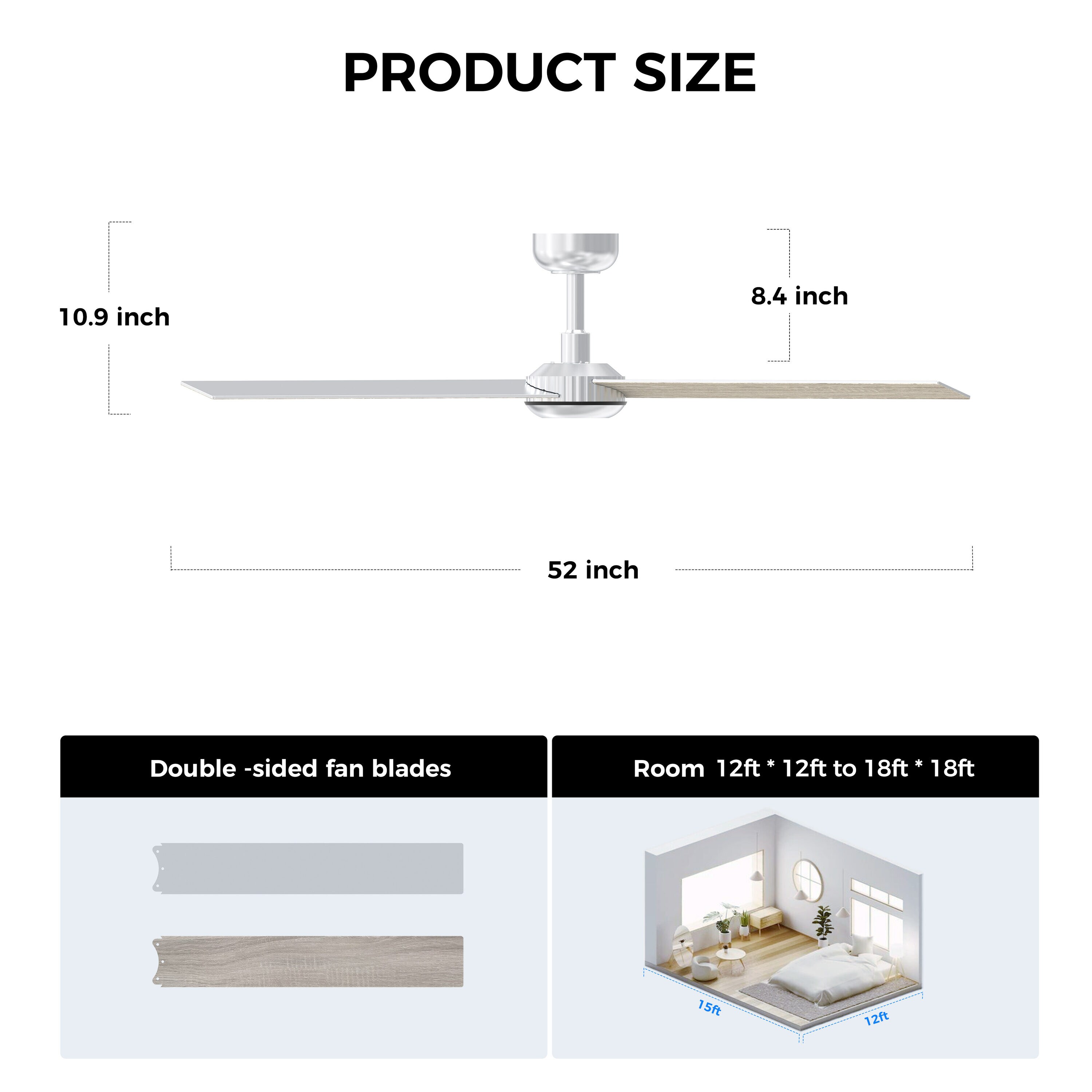 TALOYA TLY52-SW-3D-3X Ceiling-Fans - View #2