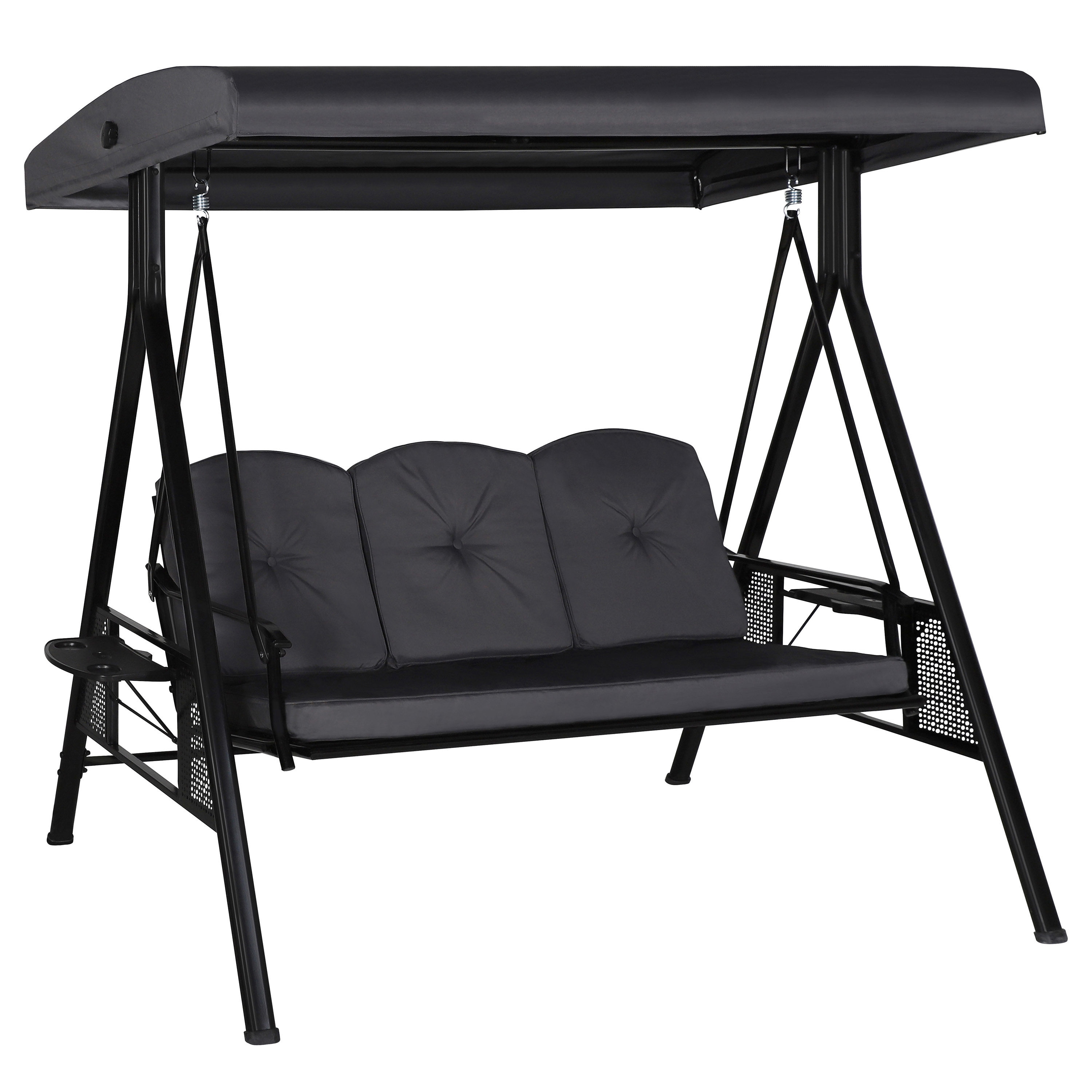 & at Gliders 3-person Porch the Gray VEIKOUS in Swings department Swing Steel Outdoor