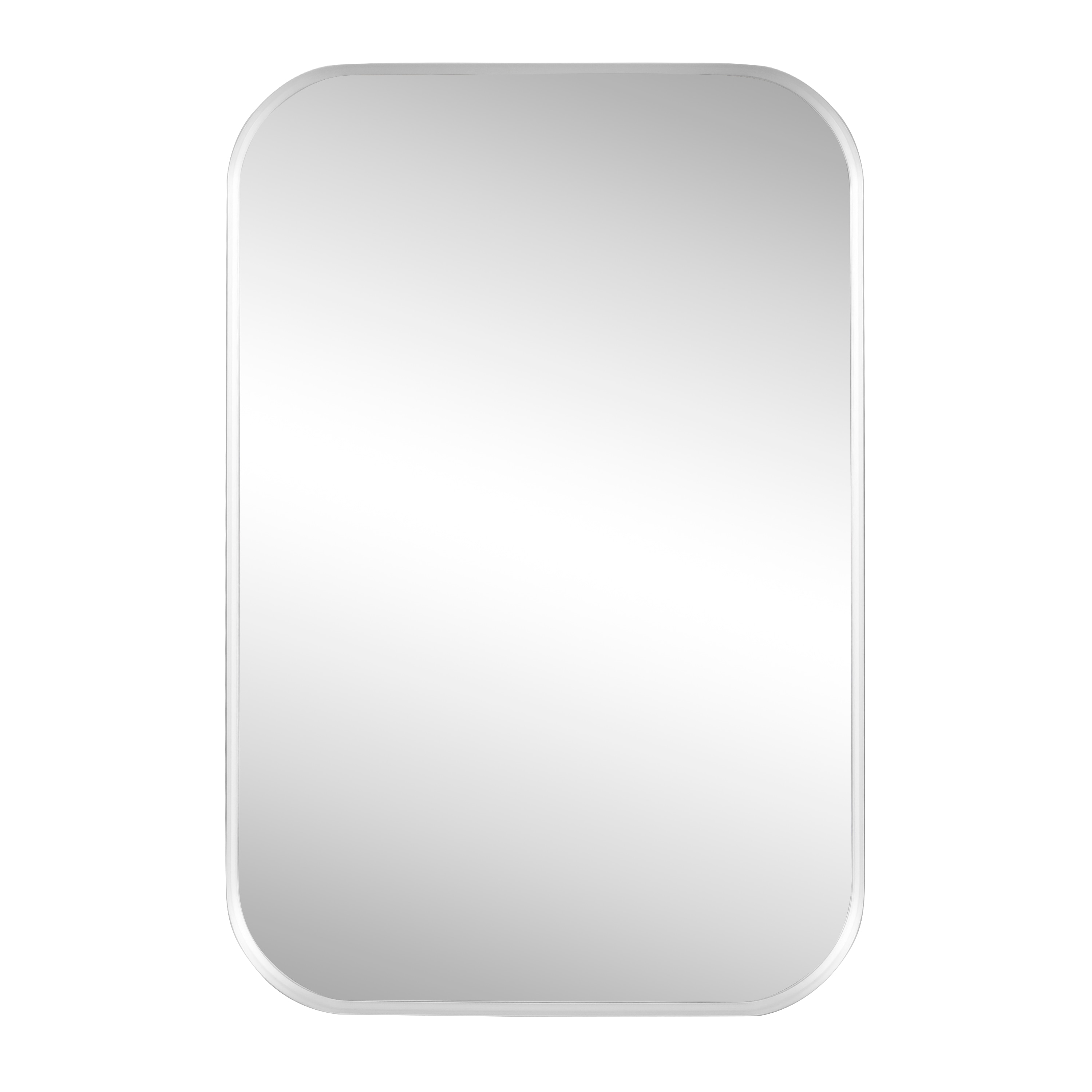 JONATHAN  Y Aleria 24-in. W x 36-in. H Medium Rounded Rectangular Metal Framed Wall Mounted Mirror - Nickel