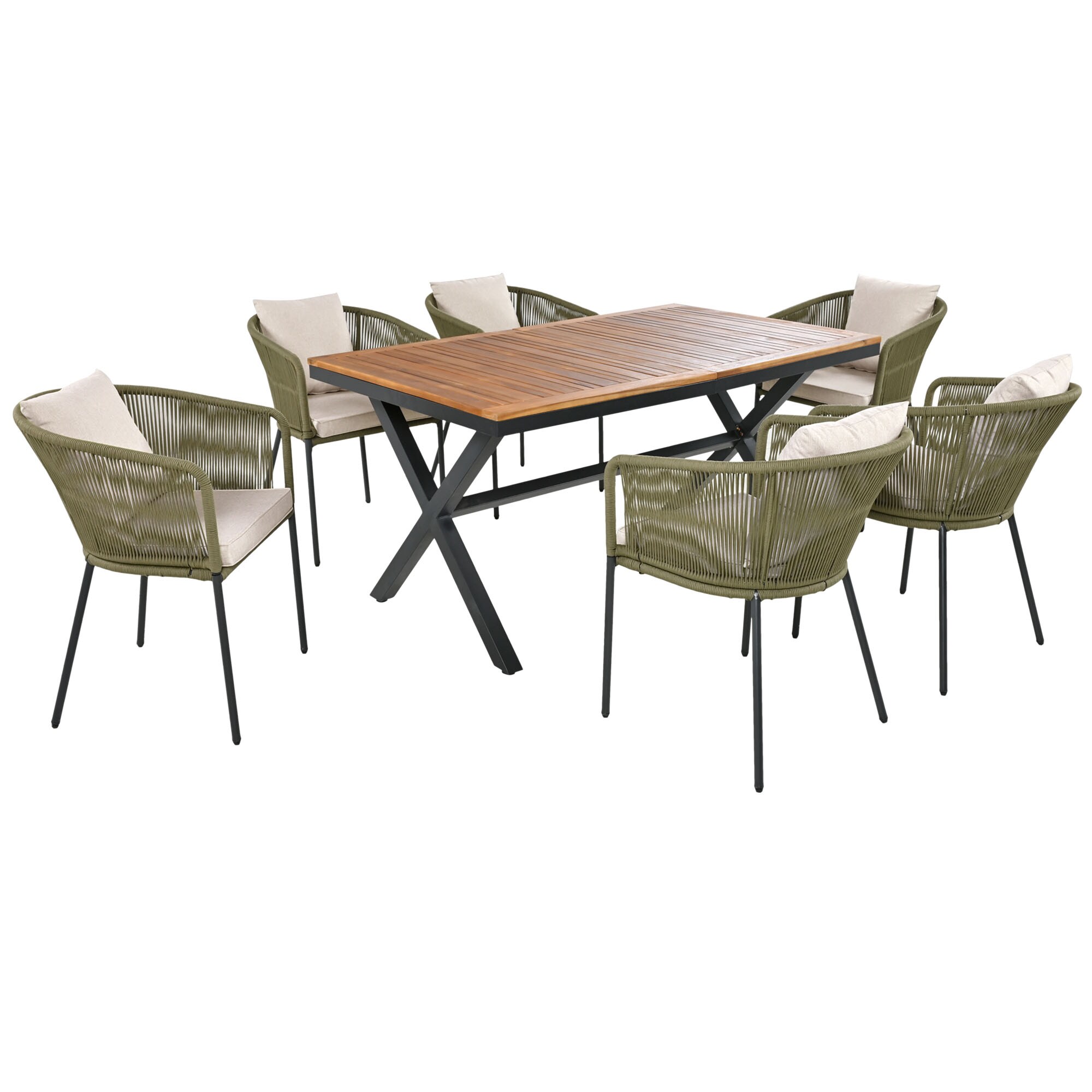 Direct Wicker DWD-201234-GREEN Patio-Dining-Sets - View #2