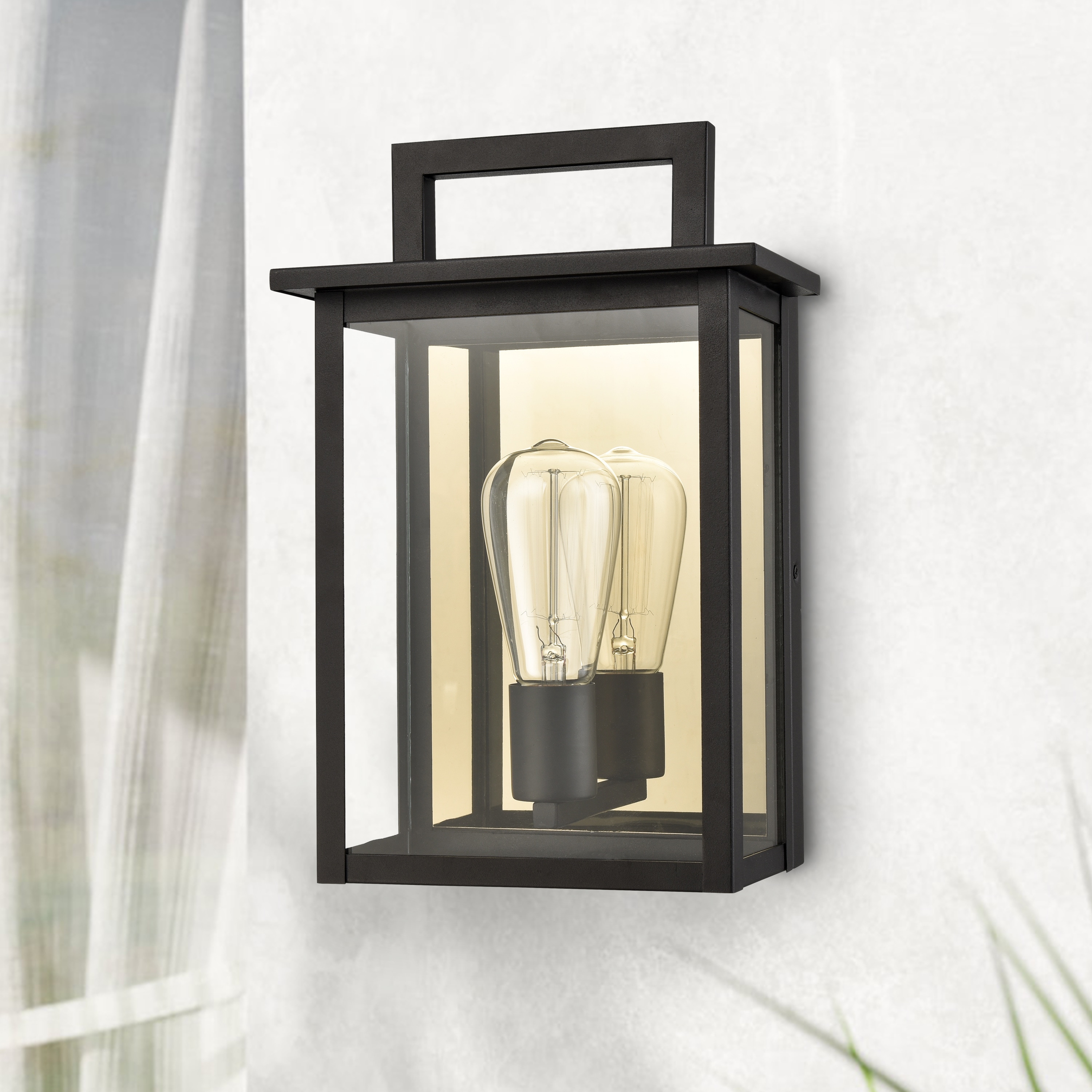 C Cattleya LCA2460-W 1 -Light 13-in H Matte Black Hardwired Outdoor Wall Light