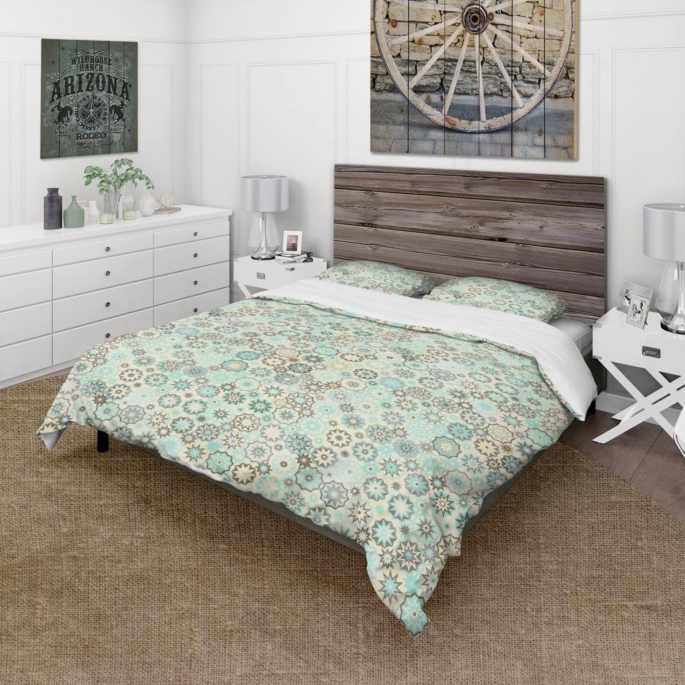 Designart BED19223-K 3 -Piece Blue King Duvet cover Set