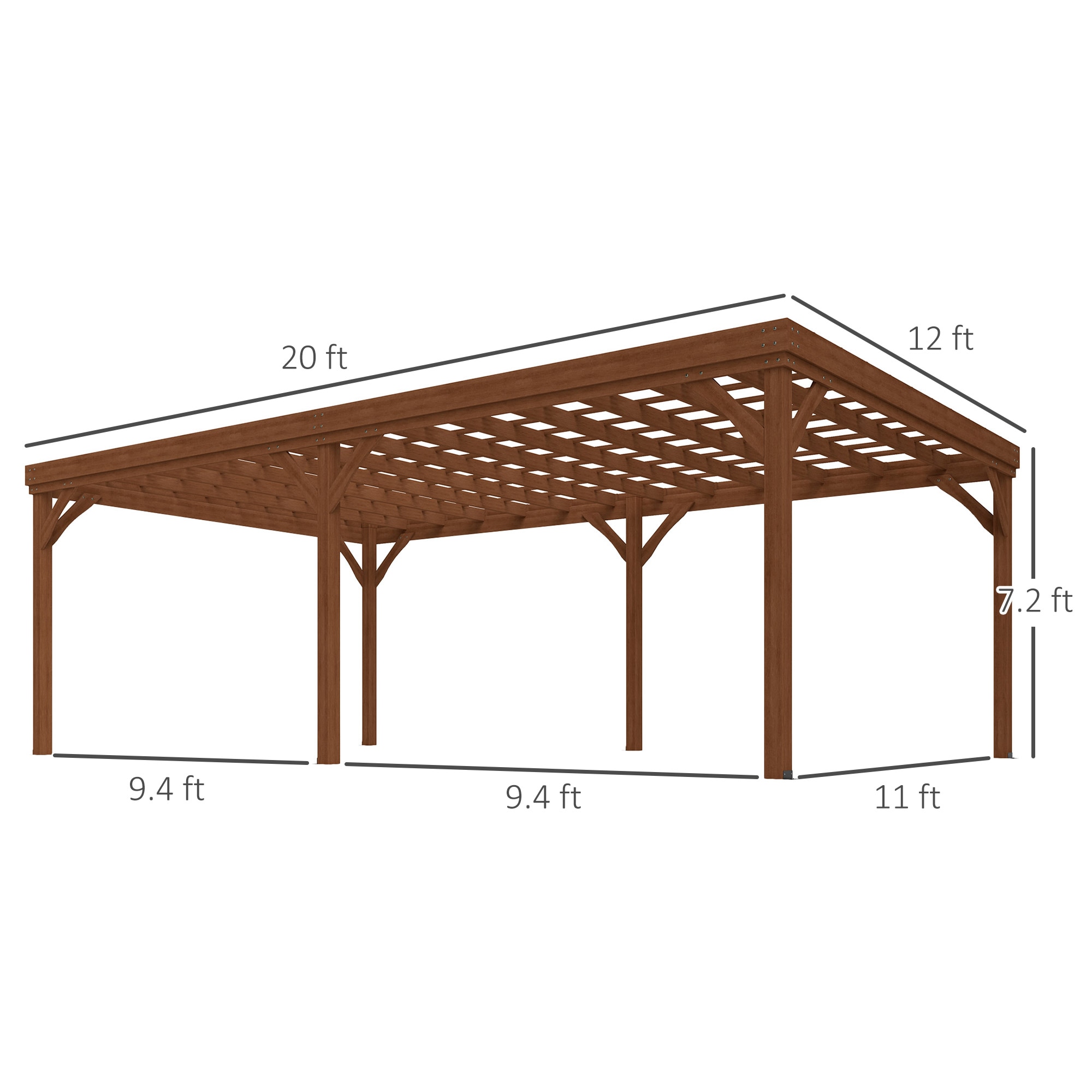 Outsunny 84C-416V01DR Wood-Resin-Gazebos - View #3