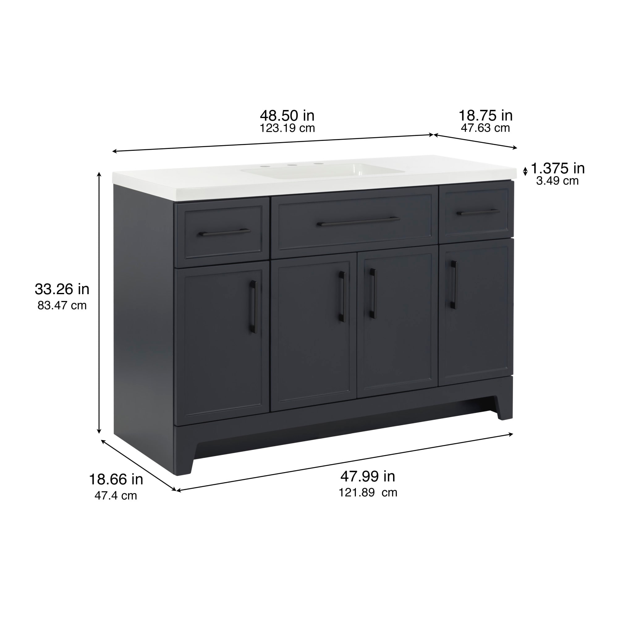 Style Selections LW24W48P2-DB-S Bath-Vanity-Combo - View #4