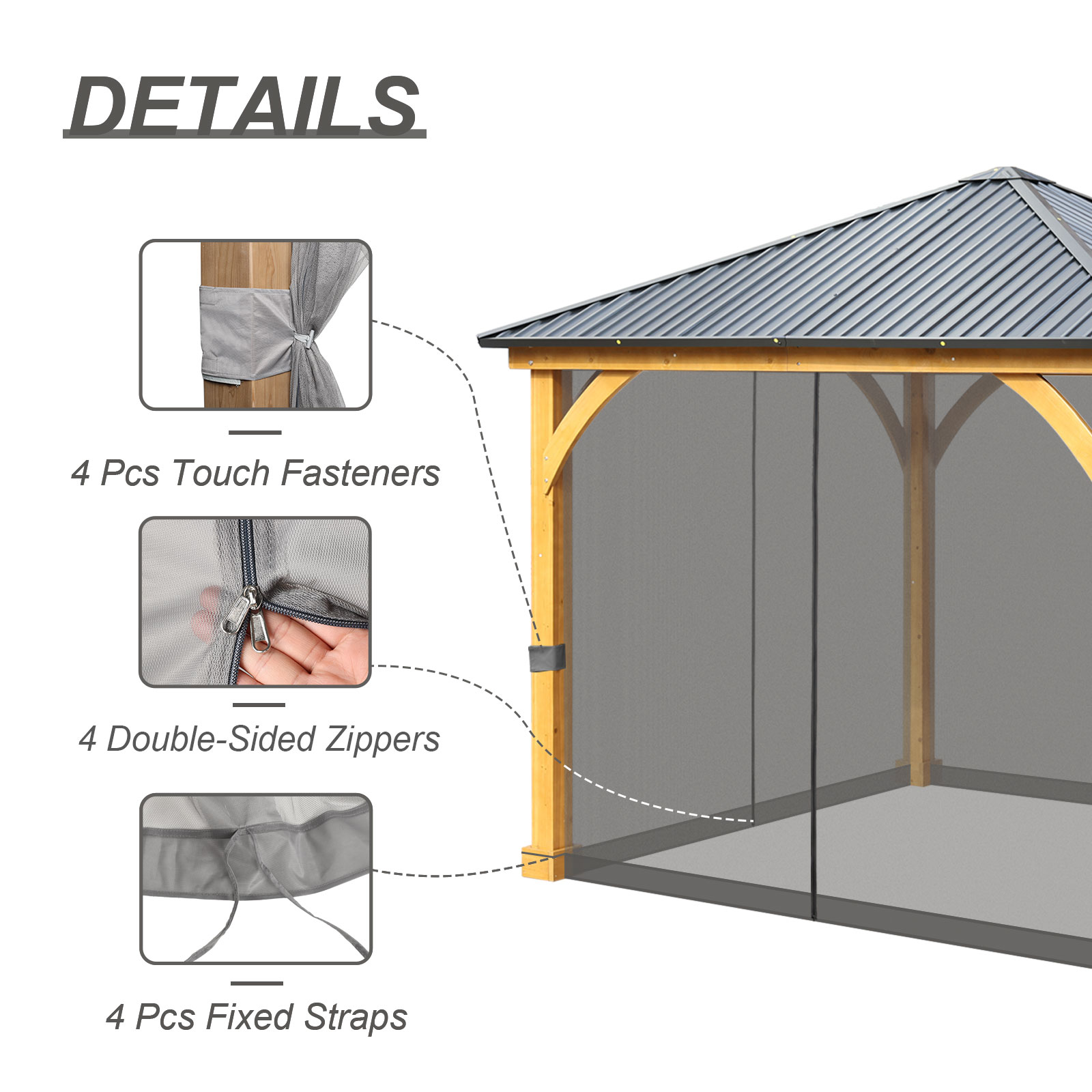 Aoodor A004-PGYGY Gazebo-Parts-Accessories - View #4