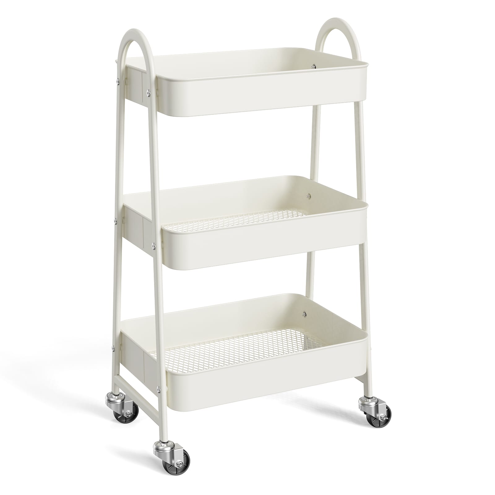 Flynama J-V-49248 3 -Tier White Metal Utility shelving unit ( 16.9-in W x 12.2-in D x 30.9-in H )