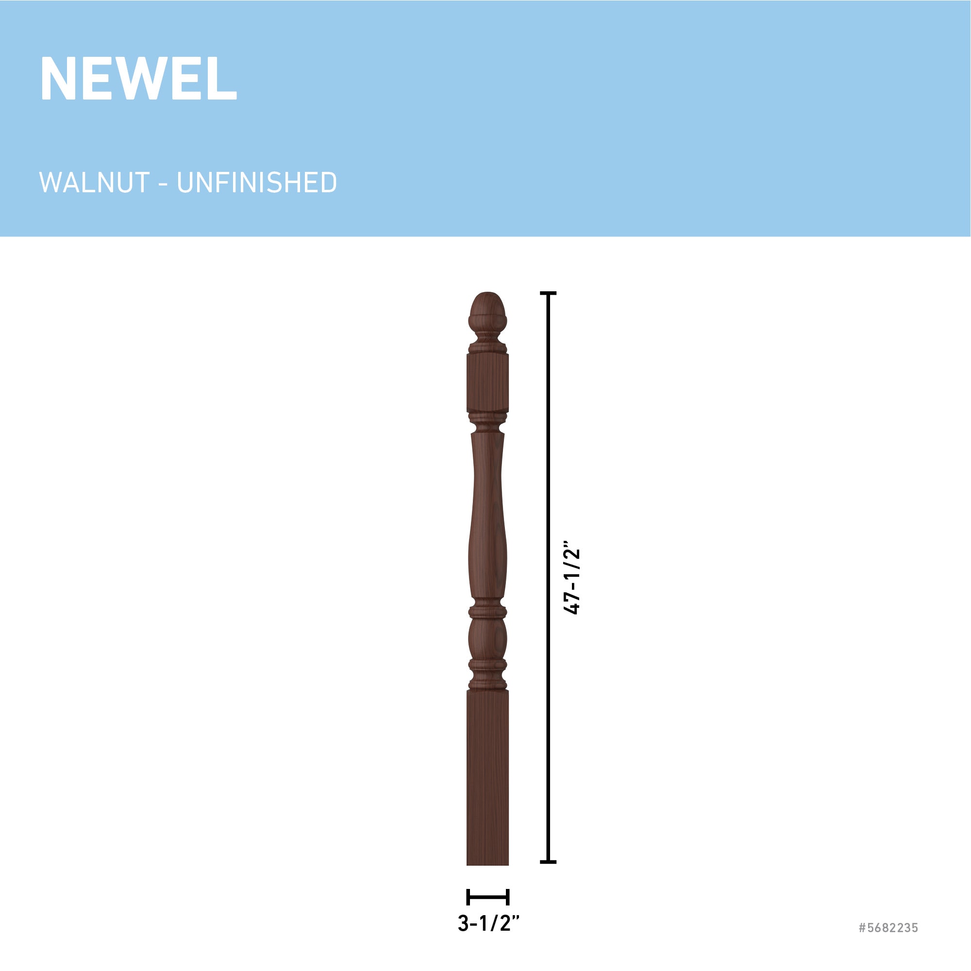 L.J. Smith Stair Systems LJP-3340-W Interior-Stairpart-Newel-Posts - View #3