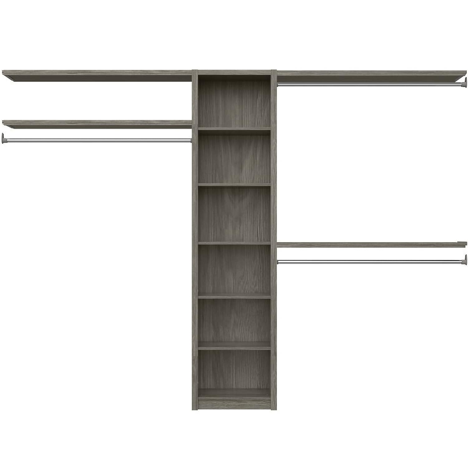 ClosetMaid SpaceCreations 3.5-ft to 9.5-ft W x 84-ft H Cool Gray Solid  Shelving Wood Closet System in the Wood Closet Kits department at