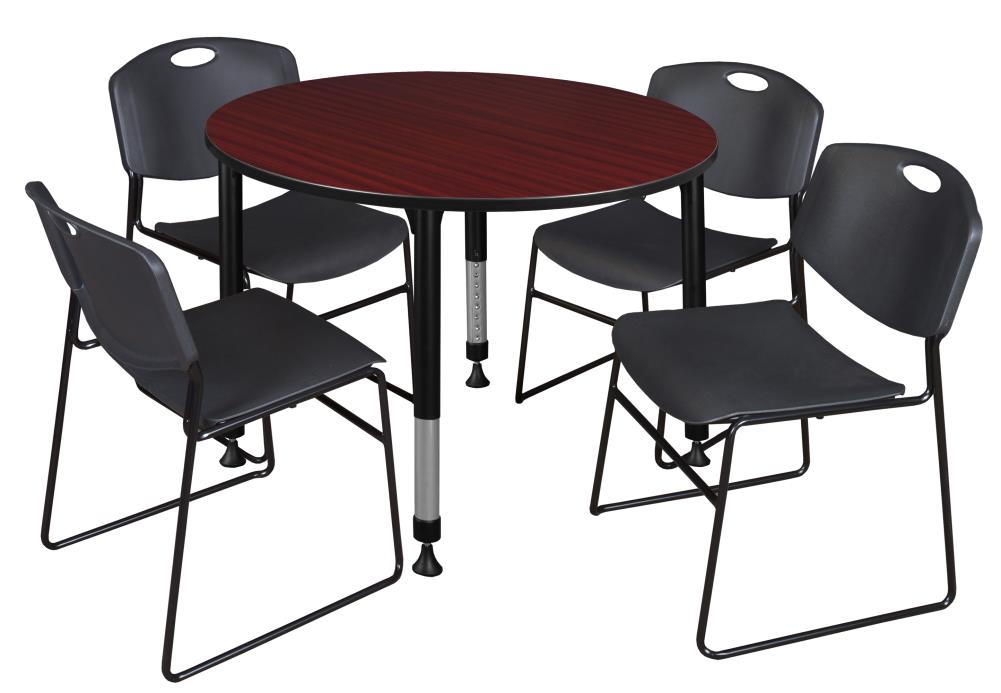 Regency TB48RNDMHAPBK44BK Classroom Tables Brown 4-Person Training Table (48-in W x 34-in H)