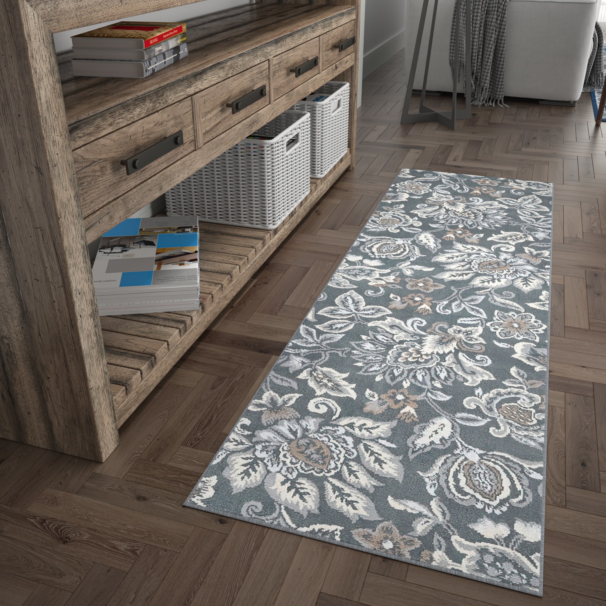 Tayse MDN4241 2X10 Madison 2 x 10 (ft) Loomed Polypropylene Dark Gray Rectangular Indoor Runner rug