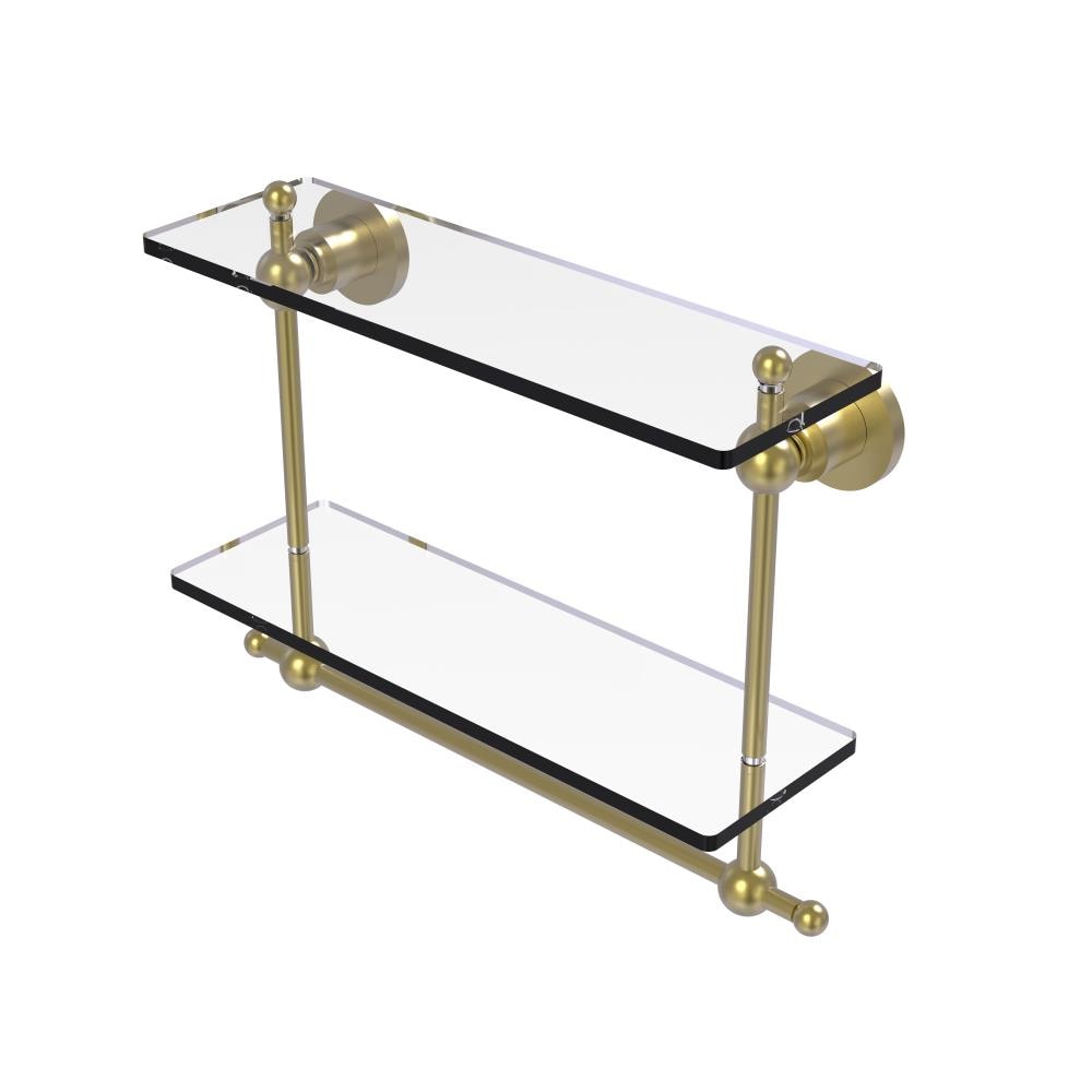 Allied Brass AP-2TB/16-SBR Astor Place Satin Brass 2 -Tier Wall mount Bathroom Shelf ( 16-in x 12-in x 5-in )