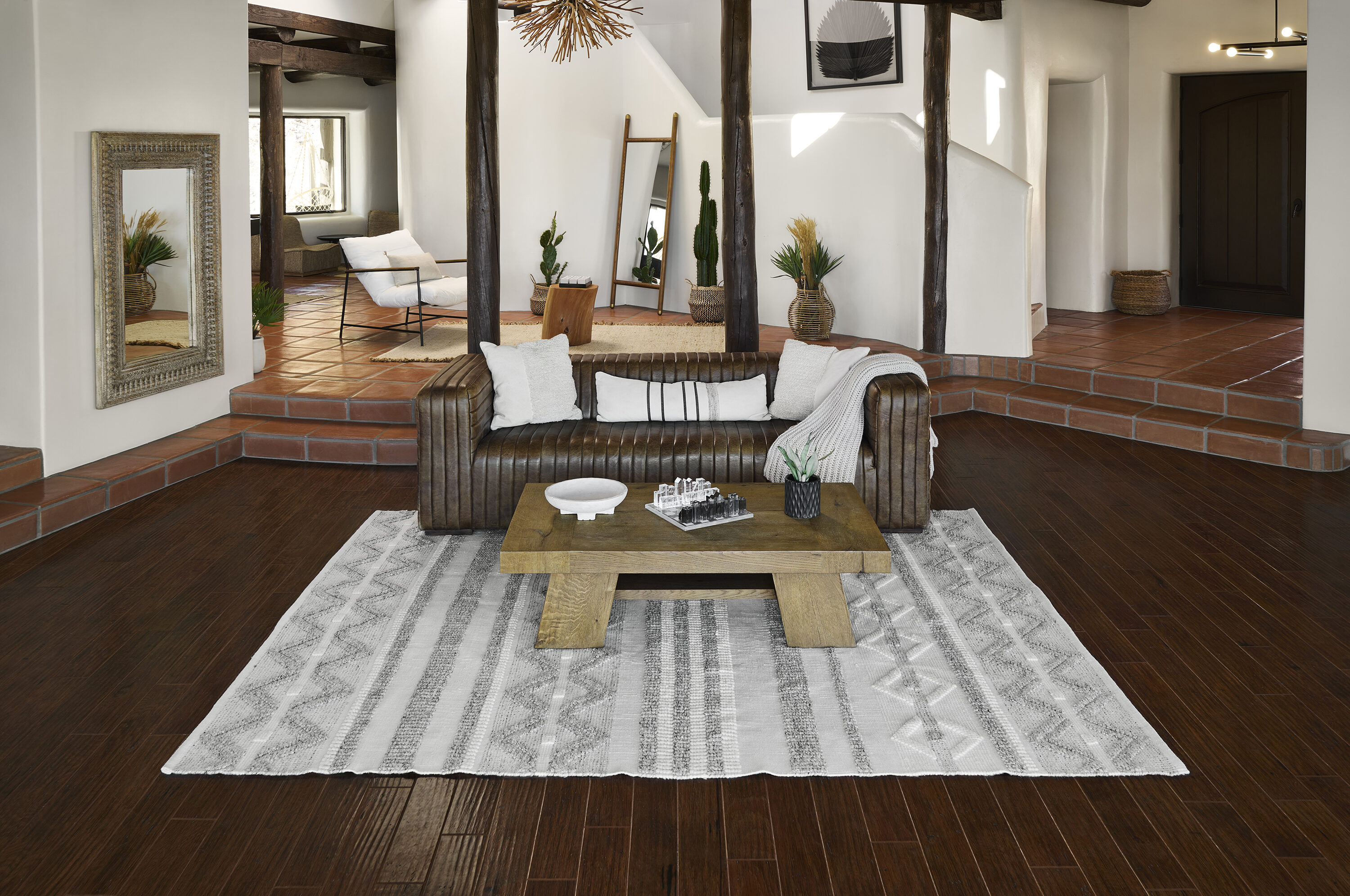 6'x24' Gray Diamond Tufted Handmade Synthetic Runner Rug