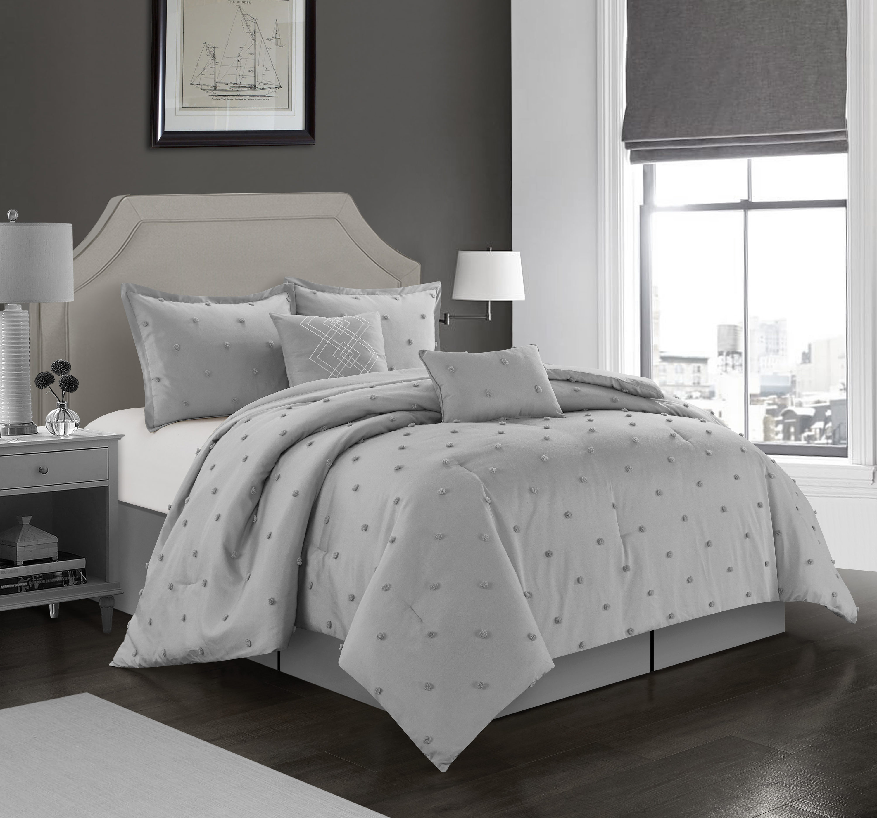 Grand Avenue 10-Piece Taupe/Grey Queen Comforter Set in the Bedding Sets  department at