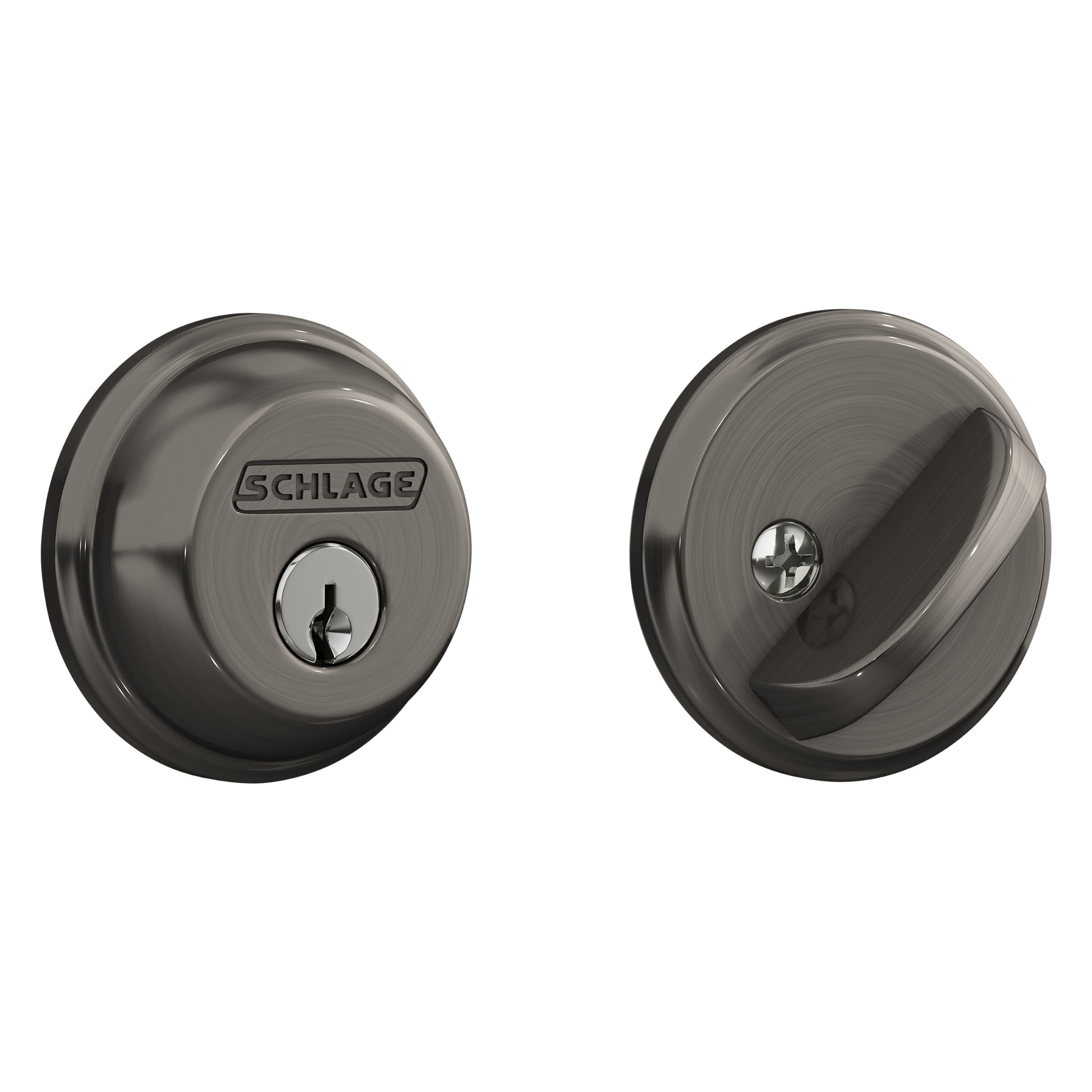 Schlage B60 N 620 Antique Pewter Single Cylinder Deadbolt