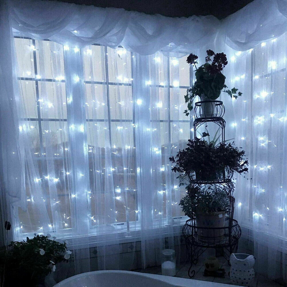 Christmas Curtain Lights Indoor Hanging Window Light 10 Stars Ring with Xmas  Ornaments - USB Remote Control 10ft Christmas Window Lights  Decorations(White)