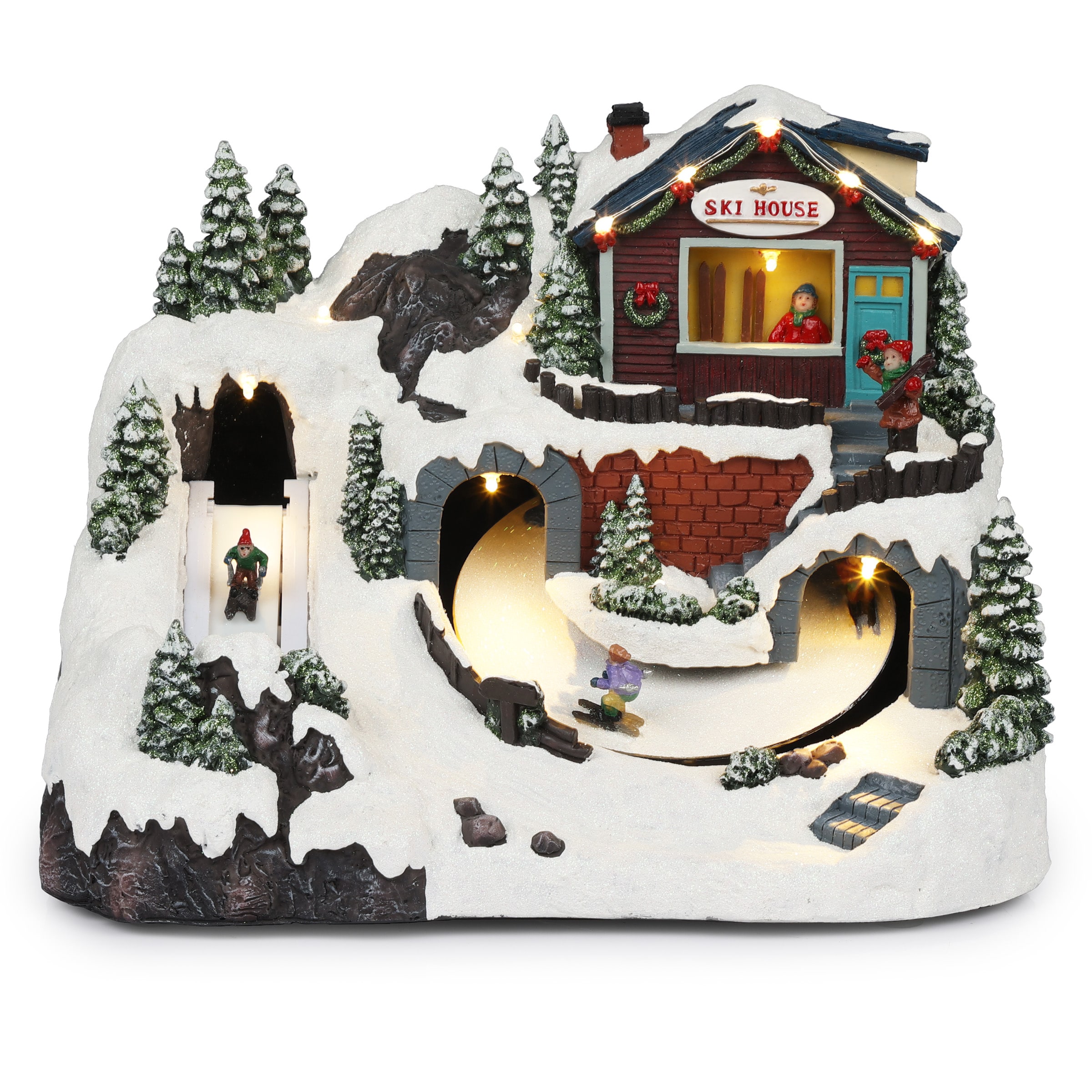 Alpine Corporation Animatronic Lighted Village Scene in the Christmas ...