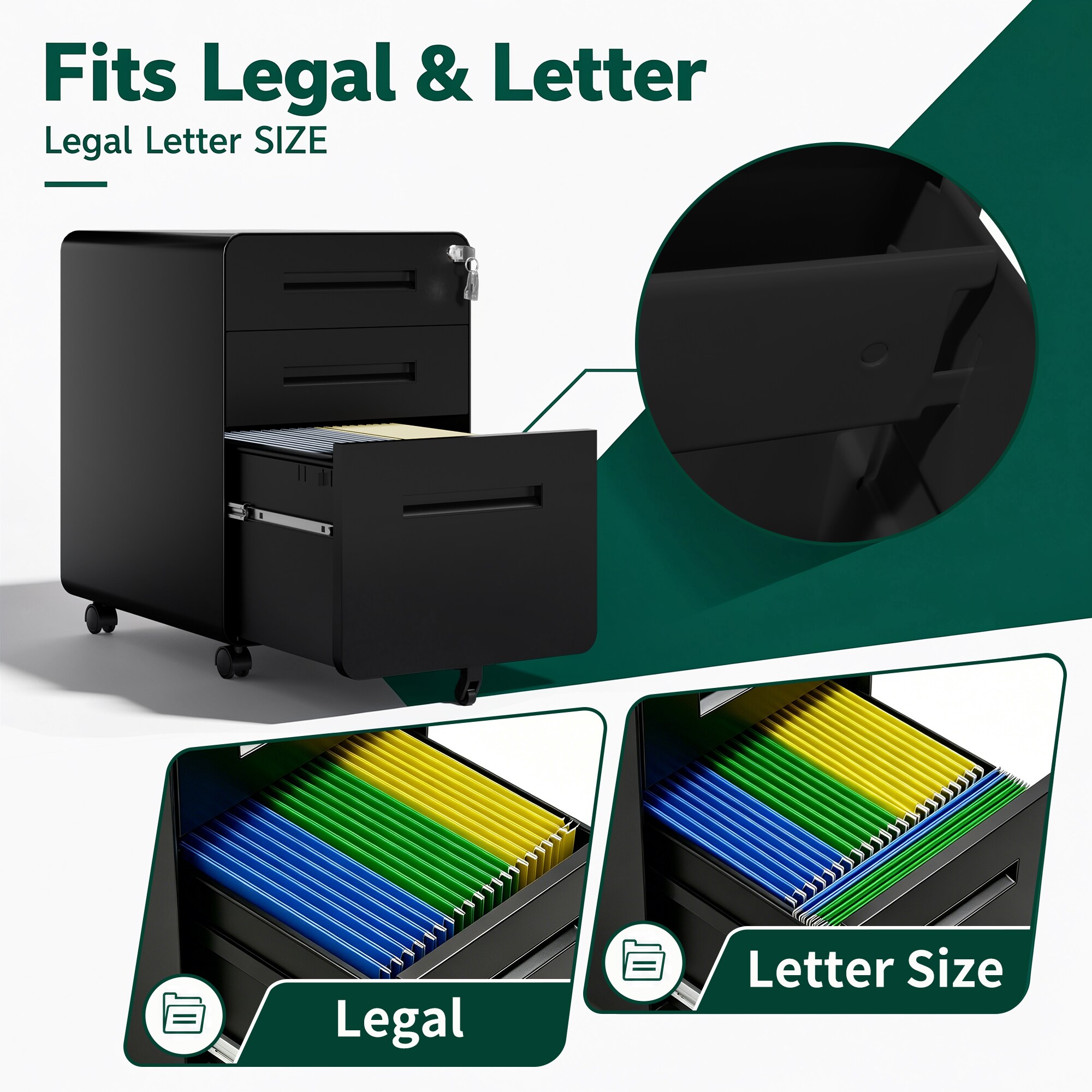 Kahomvis Black Office Cabinet in the Office Cabinets department at ...
