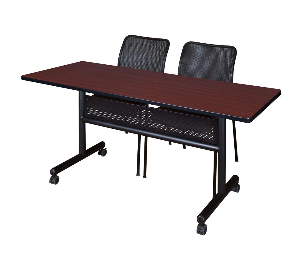 Regency MKFTM6024MH75BK Training Brown 4-Person Training Table (60-in W x 29-in H)