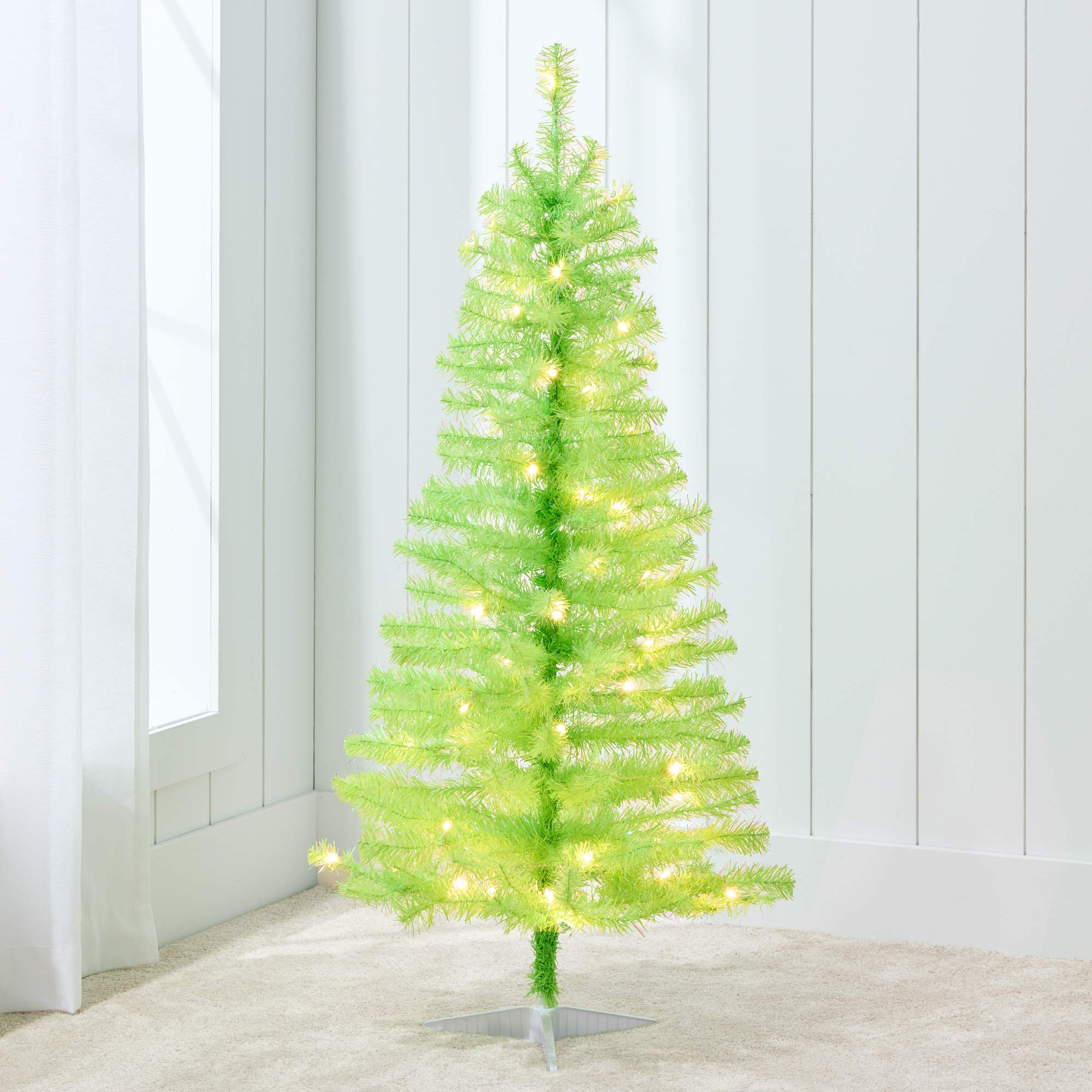 Best Choice Products  4ft Pre-lit Colored Christmas Tree Artificial Tree Holiday Decor w/ LED Lights -Lime Green