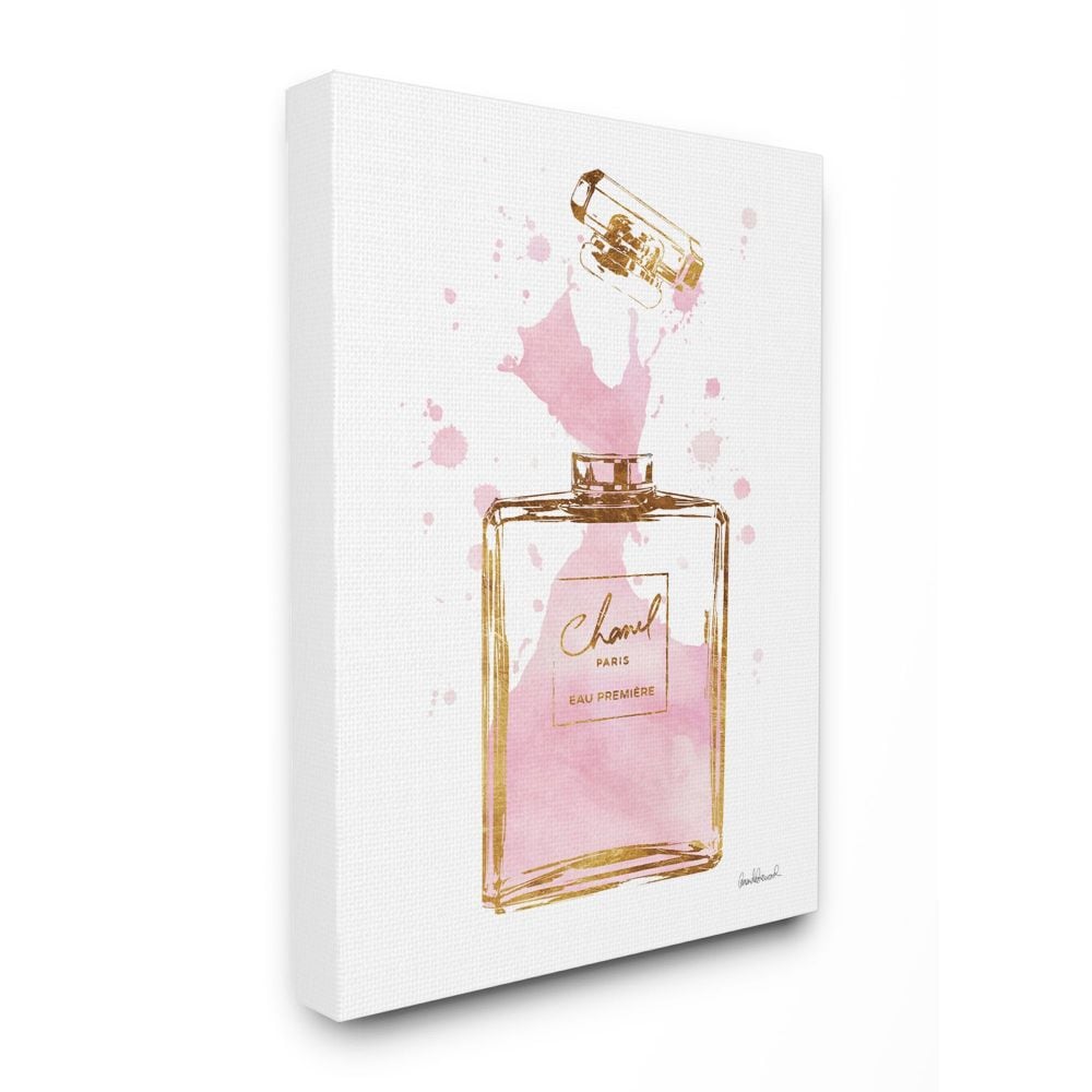 Stupell Industries Fashion Designer Perfume Pink Gold Watercolor Amanda  Greenwood 20-in H x 16-in W Abstract Print on Canvas at