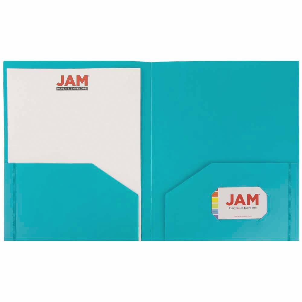 JAM Paper 6-Pack Teal Plastic 9-in x 12-in Pocket Folder at Lowes.com