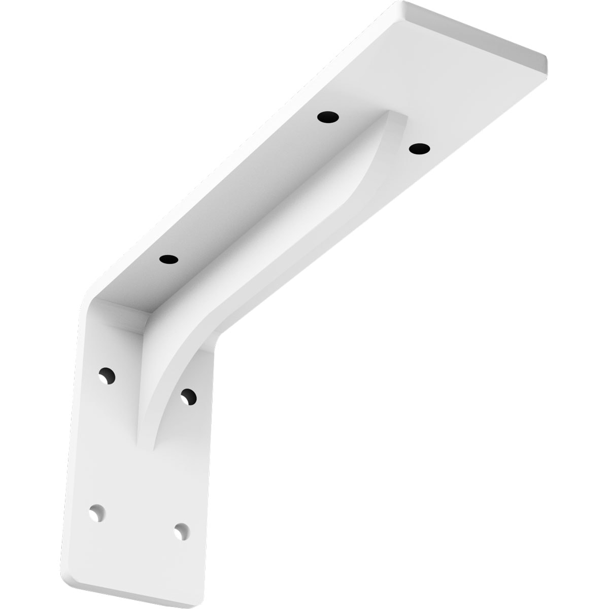 Ekena Millwork BKTM02X08X04EBPWH Embrey 8-in x 2-in x 4.25-in Primed Steel Countertop support bracket