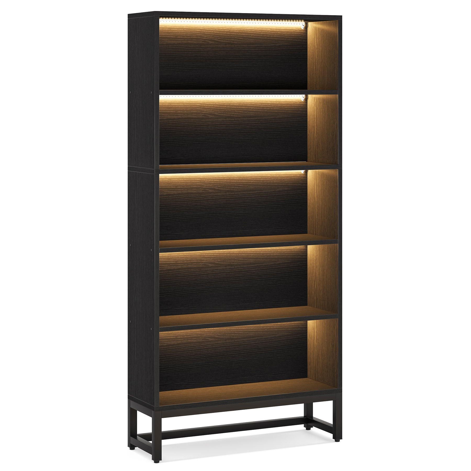 Tribesigns Black Metal 5-Shelf Bookcase (31.5-in W x 70.87-in H x 