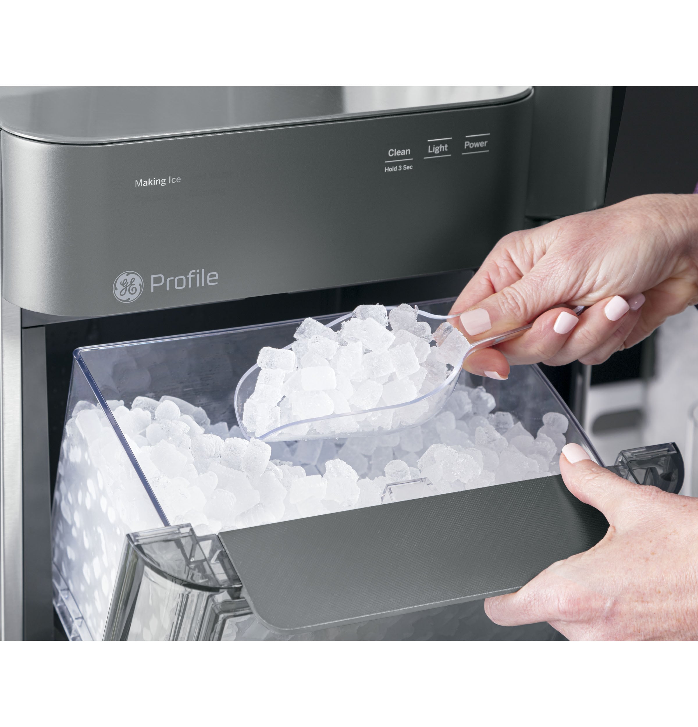 OPAL01GEPSSGE Profile GE Profile™ Opal™ Nugget Ice Maker + Bluetooth  STAINLESS STEEL - Ivan Smith Furniture