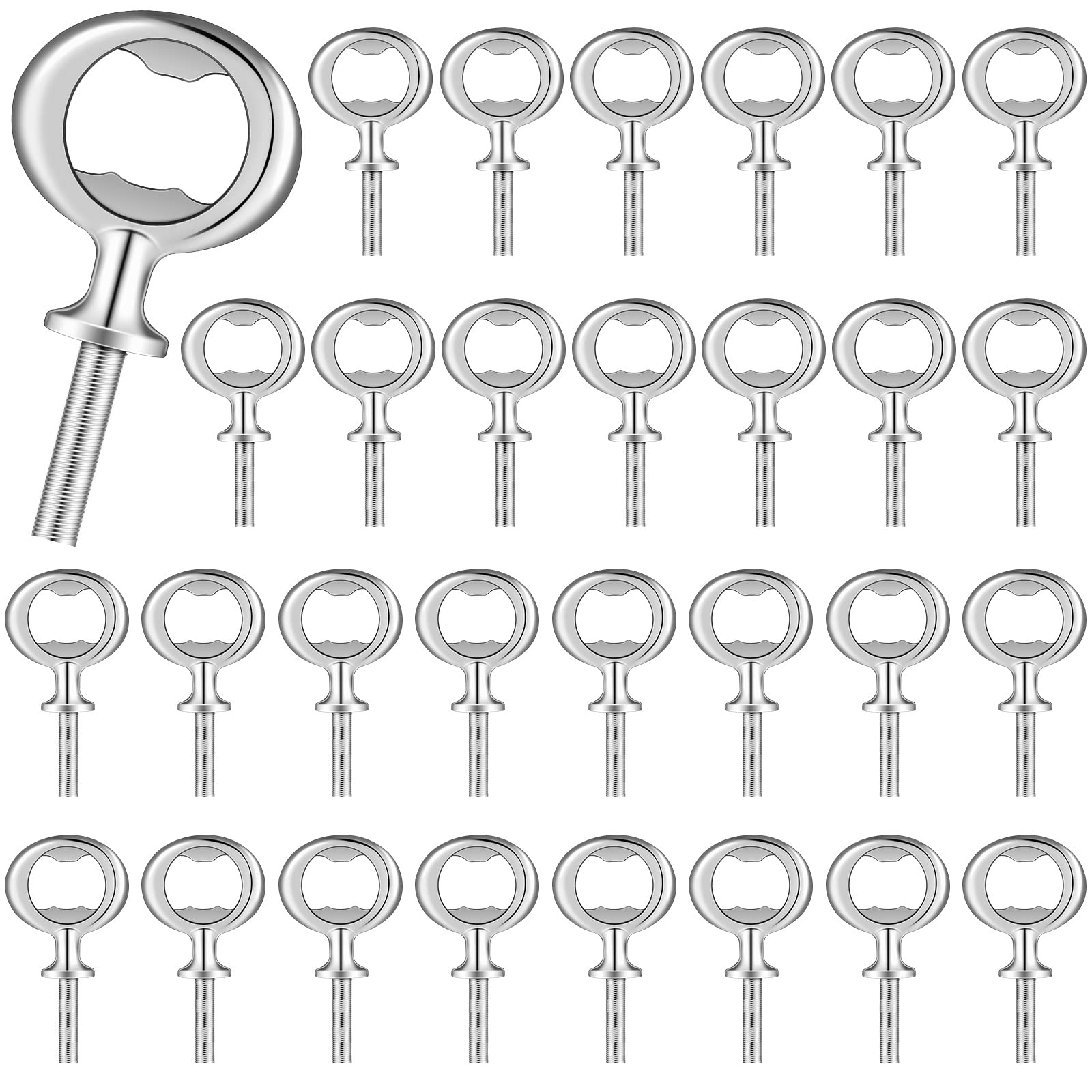 Aoibox  Set of 30 Silver Stainless Steel Blank Bottle Opener Inserts 3 25 in x 1 5 in for DIY Handles