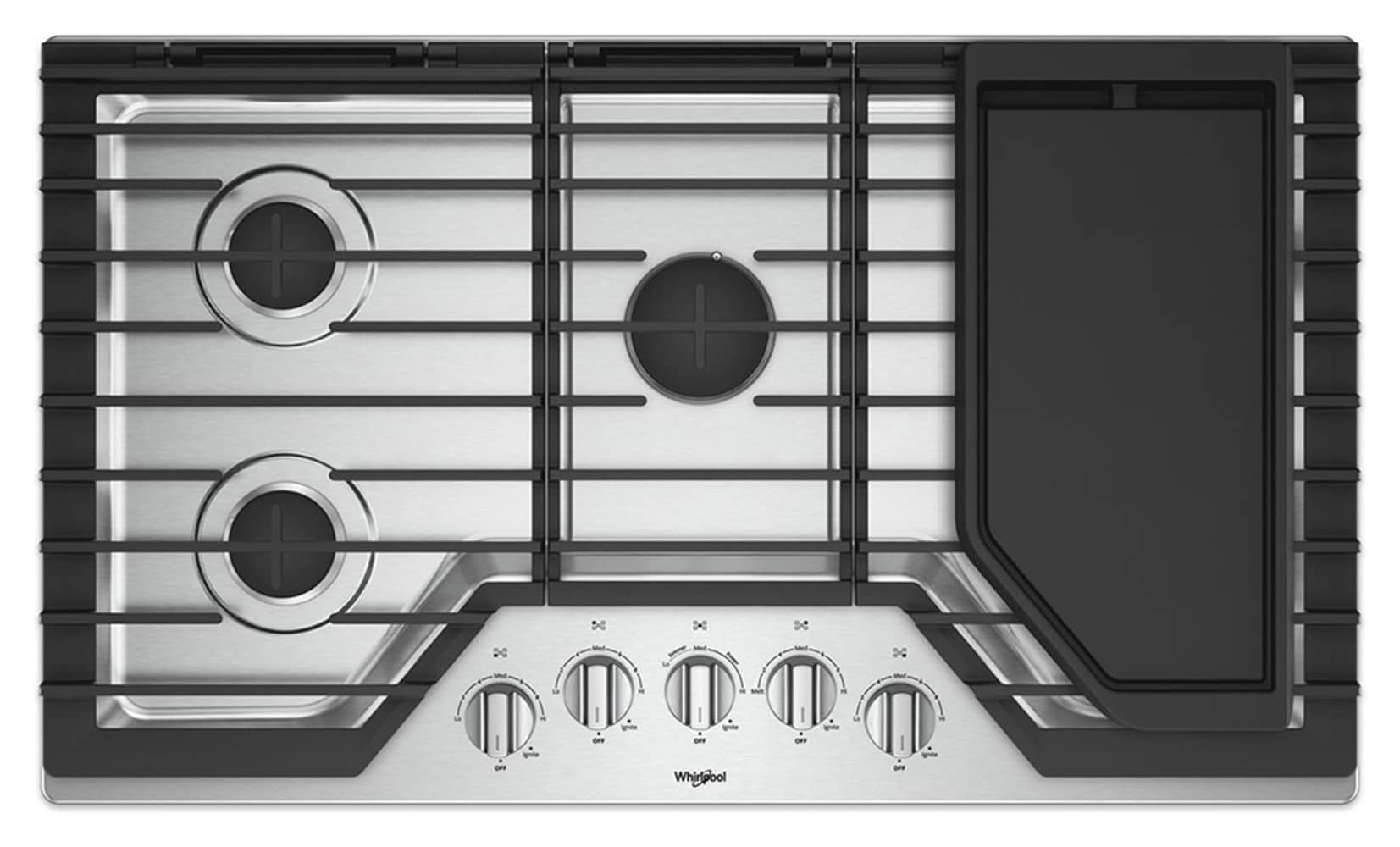 Whirlpool 5-Burner 36-in Gas Cooktop with Griddle and EZ-2-LIFT