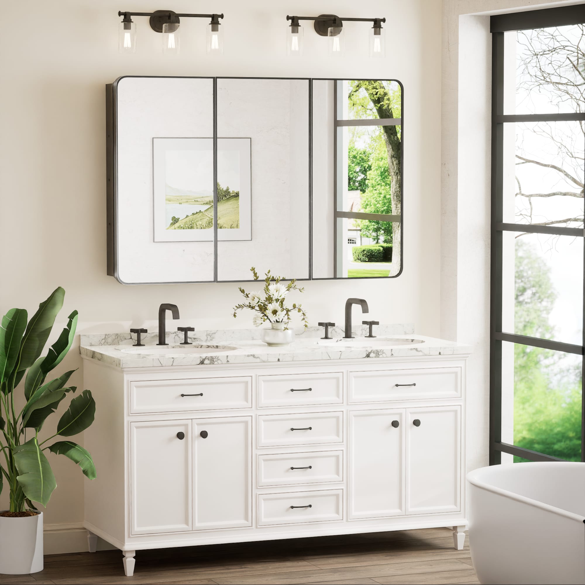 Keonjinn LW-JSKJG-YJ-12181BK Bathroom-Medicine-Cabinets - View #2