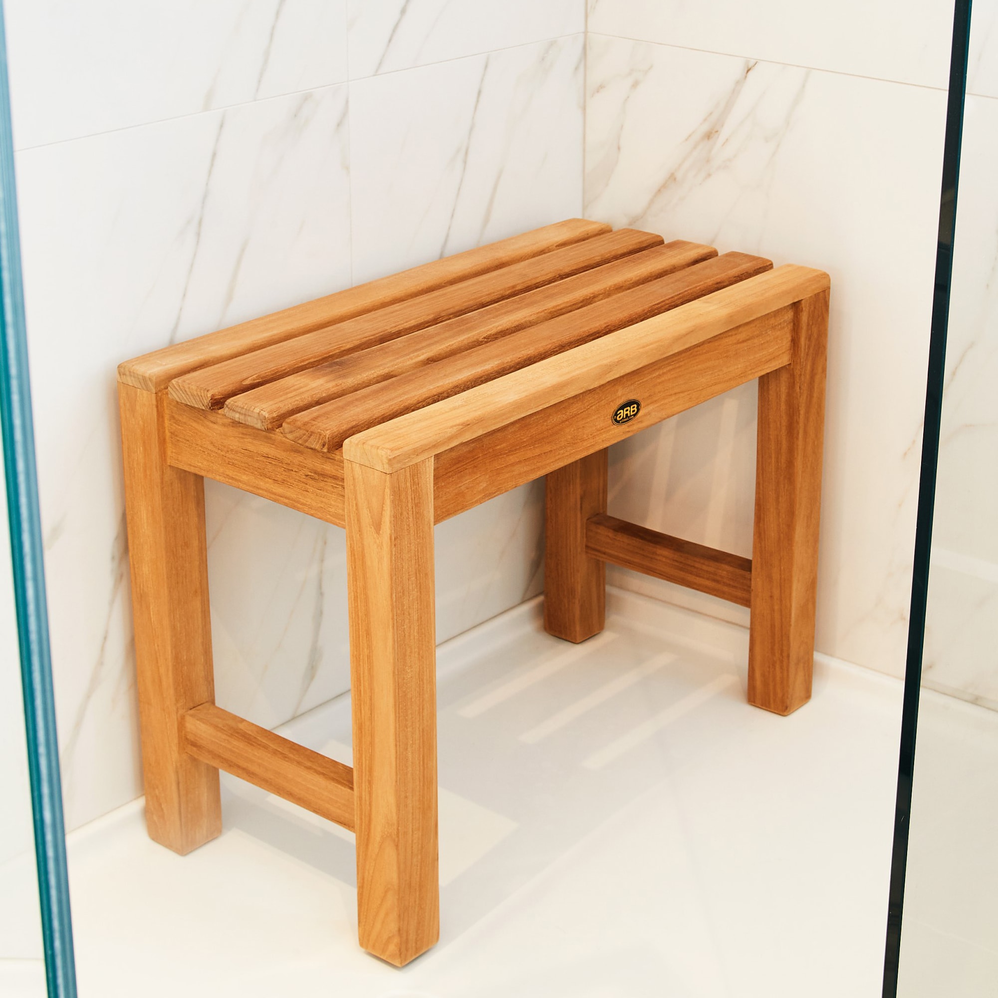 Elegant Teak Spa Safety Shower Bench - 23.5" Height