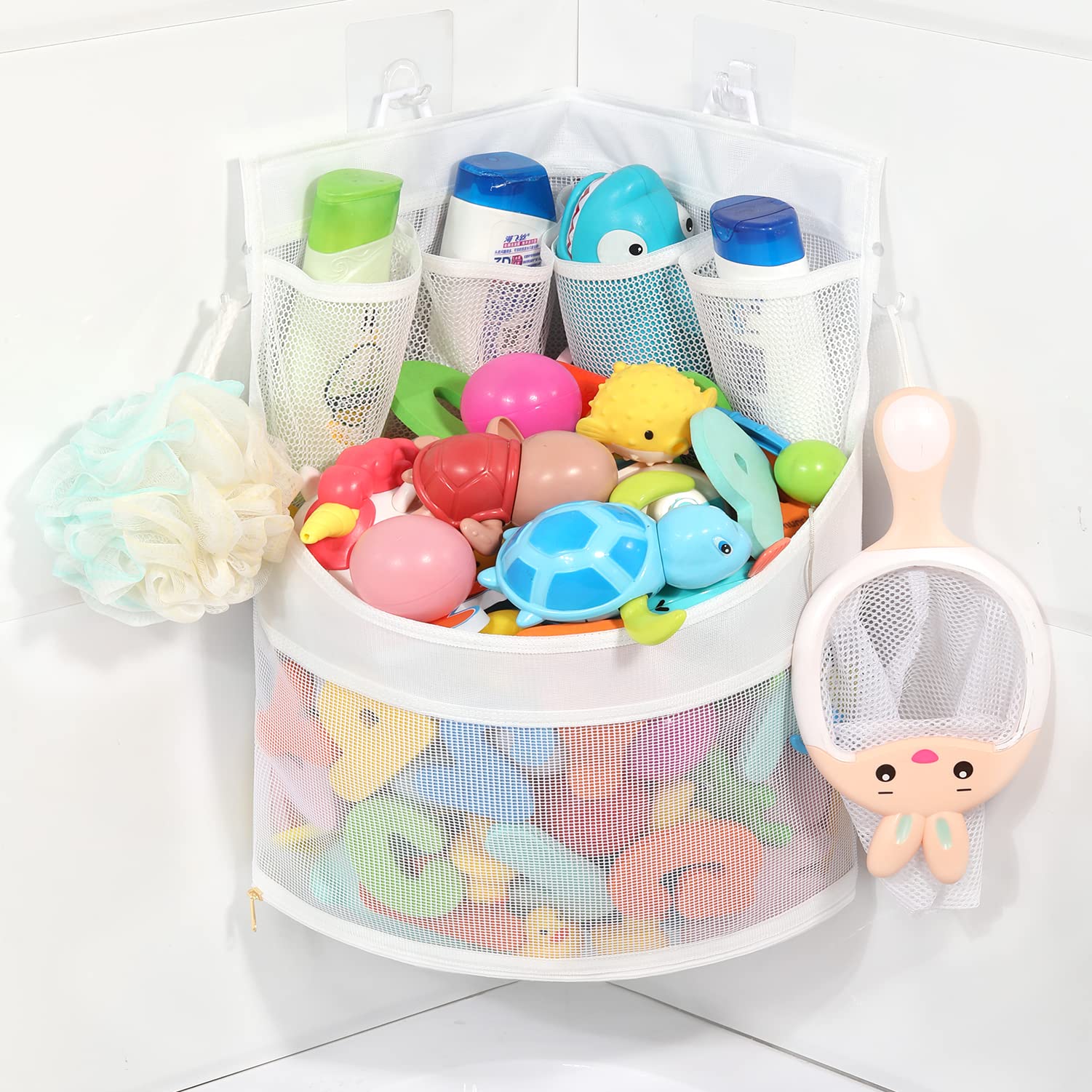 Yichuhaoxi  Baby Bathtub Toy Storage Mesh Organizer 17 by 13 Inches Large Capacity Bath Toy Holder for Toddlers durable home and garden accessory