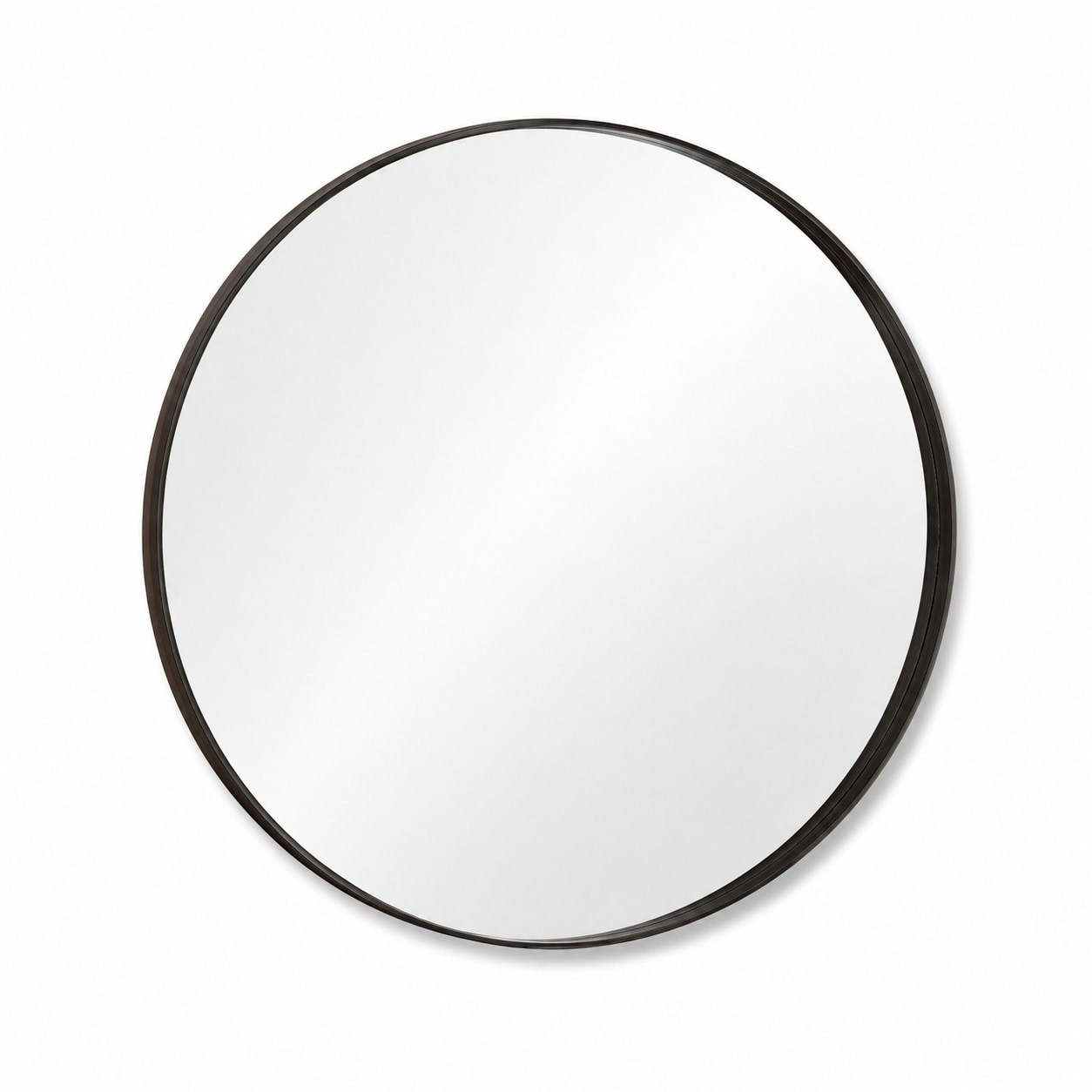 Aoibox -  48 in Round Black Metal Deep Framed Wall Mirror for Living Room Vanity and Entryway Han...