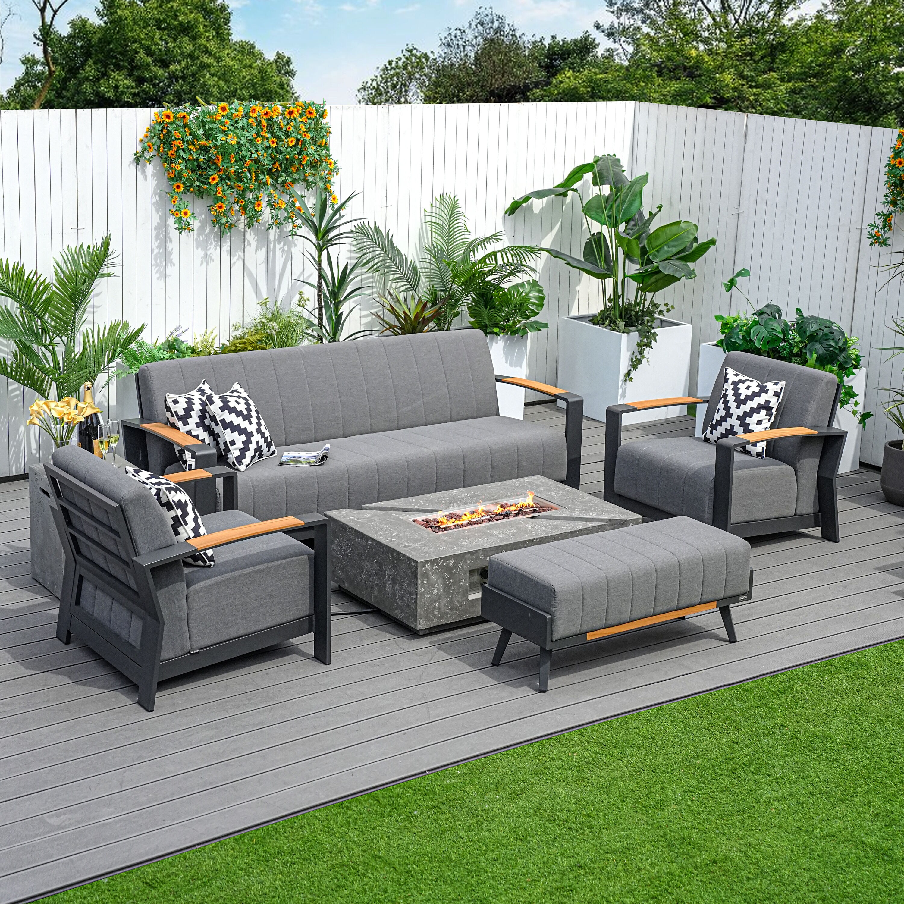 Moda Furnishings MAG-24913G-2335BE Patio-Conversation-Sets - View #2