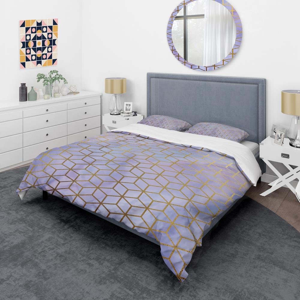 Designart BED19149-Q 3 -Piece Yellow Queen Duvet cover Set