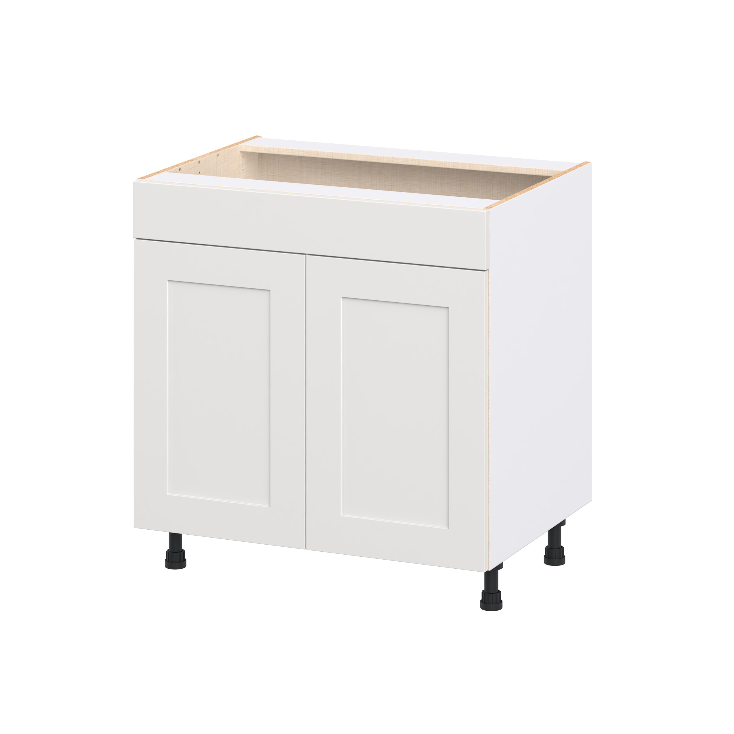 Hugo&Borg DSSB33FF-JO Jolie 33-in W x 34.5-in H x 24.5-in D Warm White Sink Base Fully assembled Cabinet Recessed Panel Shaker