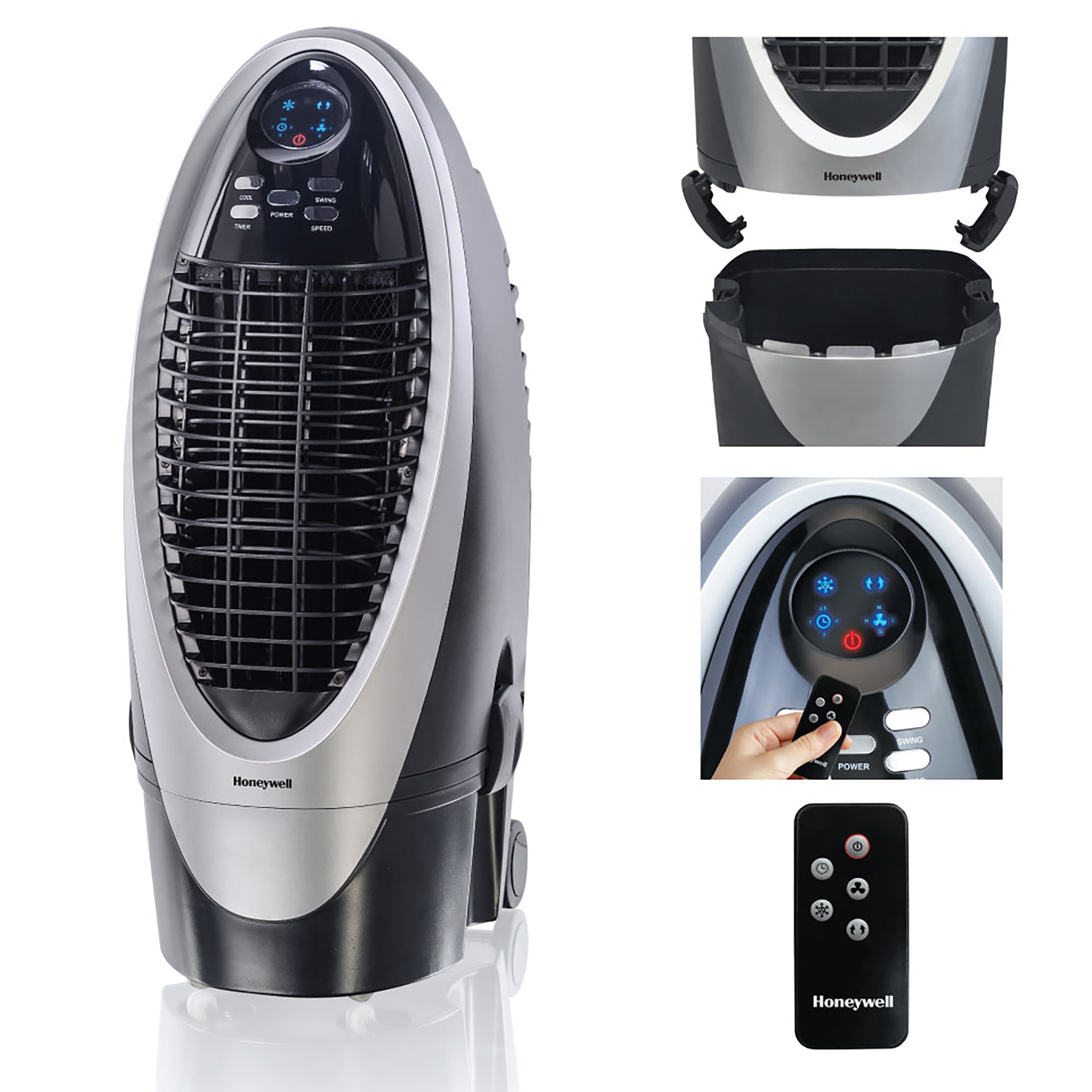 Honeywell CS10XE 423-CFM 3 -Speed Indoor Portable Evaporative Cooler for 175-sq ft (Motor Included)