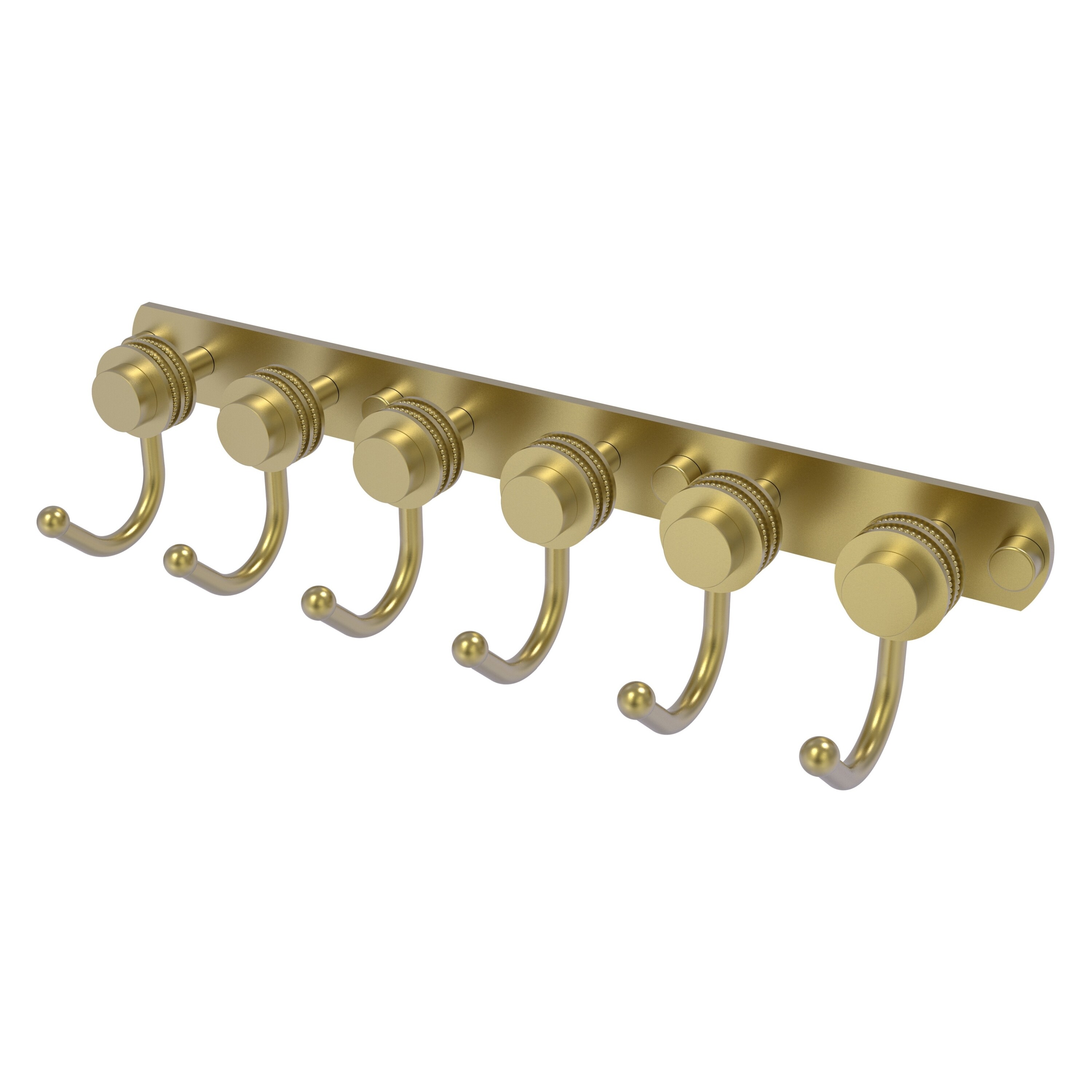Allied Brass 920D-6-SBR Mercury Satin Brass 6 -Hook Wall mount Towel Hook
