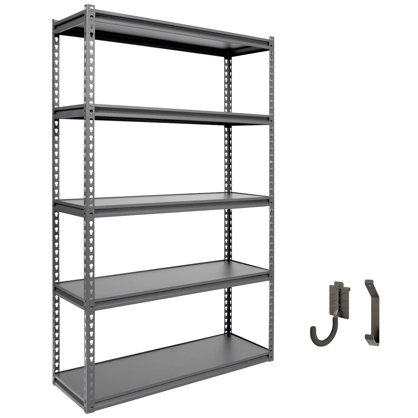 Shuntong ATB-H36-18-72-5B The Atlas Steel Heavy Duty 5 -Tier Utility shelving unit ( 36-in W x 18-in D x 72-in H ) ( Black , ( 800-lb lbs. Capacity Per Shelf )
