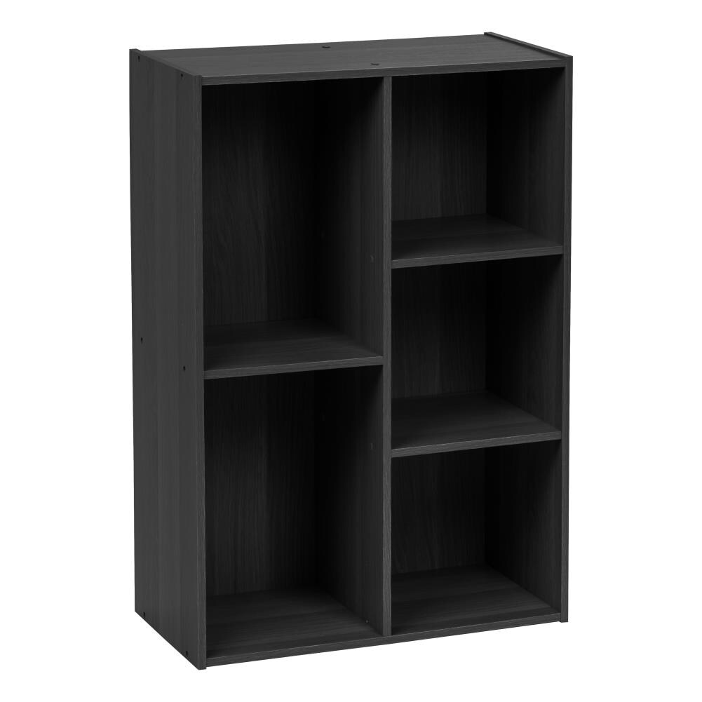 IRIS 596488 Black Wood 5 -Shelf Bookcase ( 23.64-Inches W x 34.67-Inches H x 11.43-Inches D ) Light