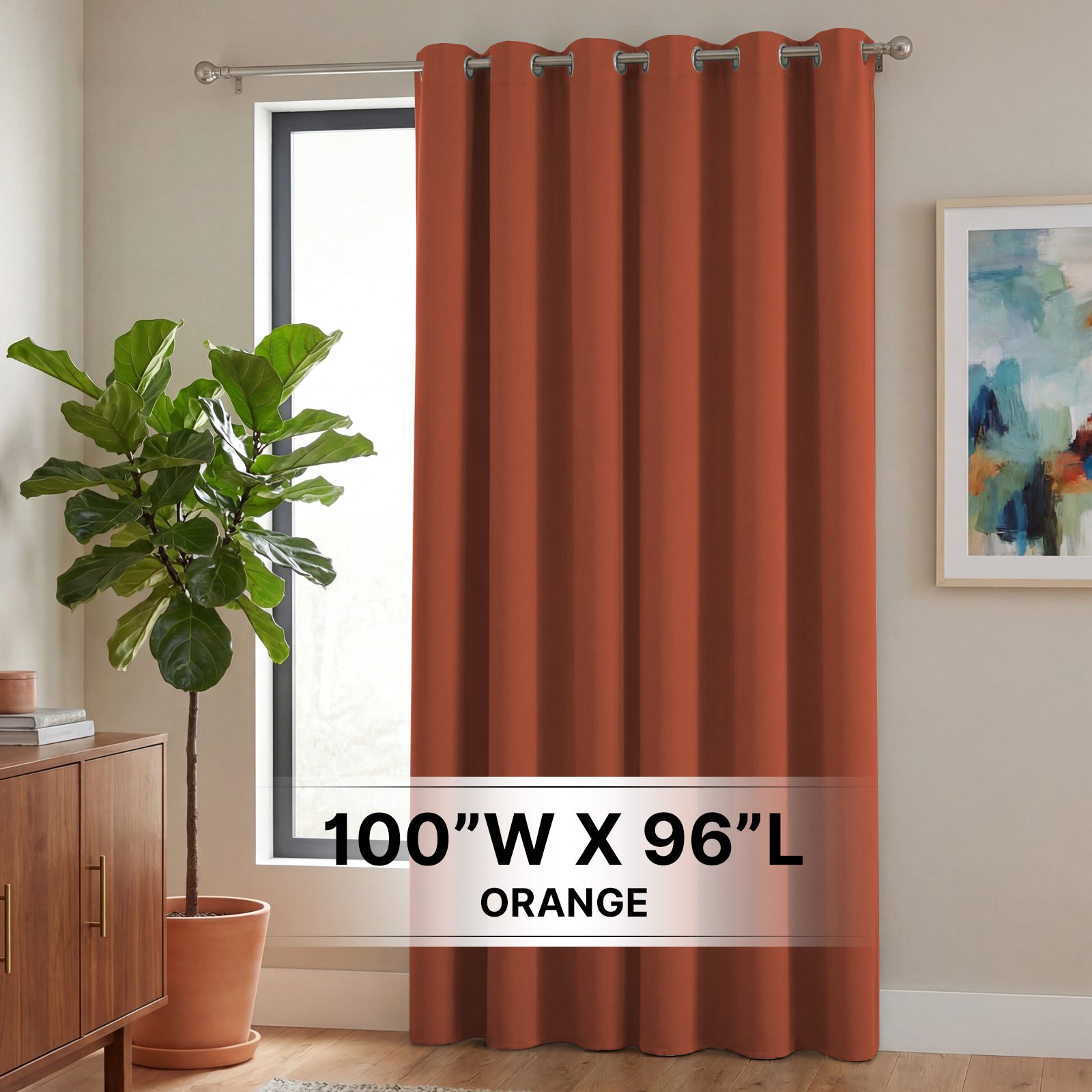 H.Versailtex -  1 Panel Premium Blackout Single Curtain Panel Grommet Top 100 x 96 in Orange