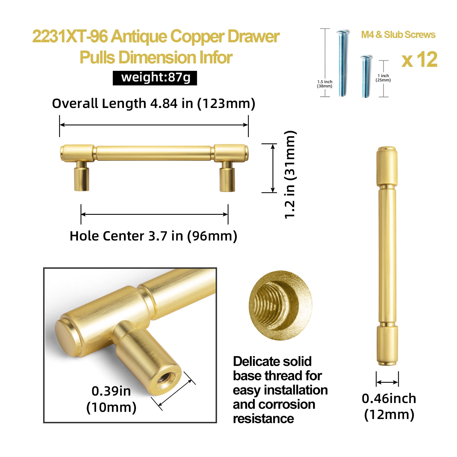 Miaokesen 2231XT-96 Cabinet-Pulls - View #2