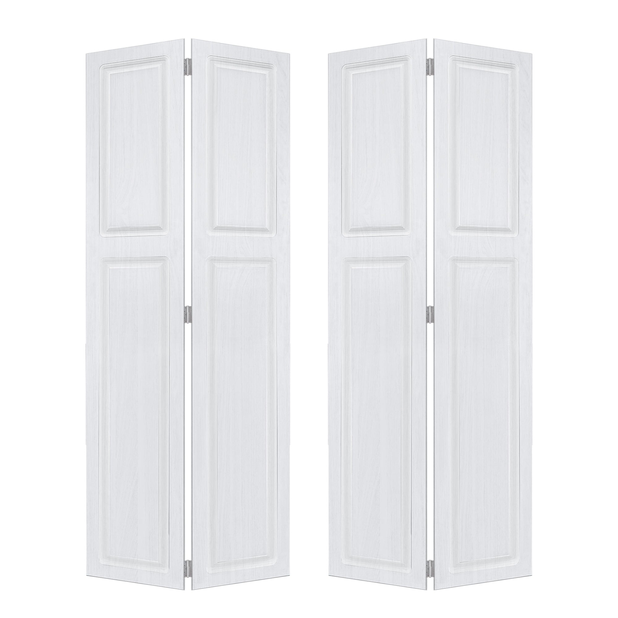 HyperDrop Cart 84-in H x 48-in W White Walnut MDF Double 2-Panel Bi-Fold Barn Sliding Door Modern Sleek Hardware Kit For Residential Interior