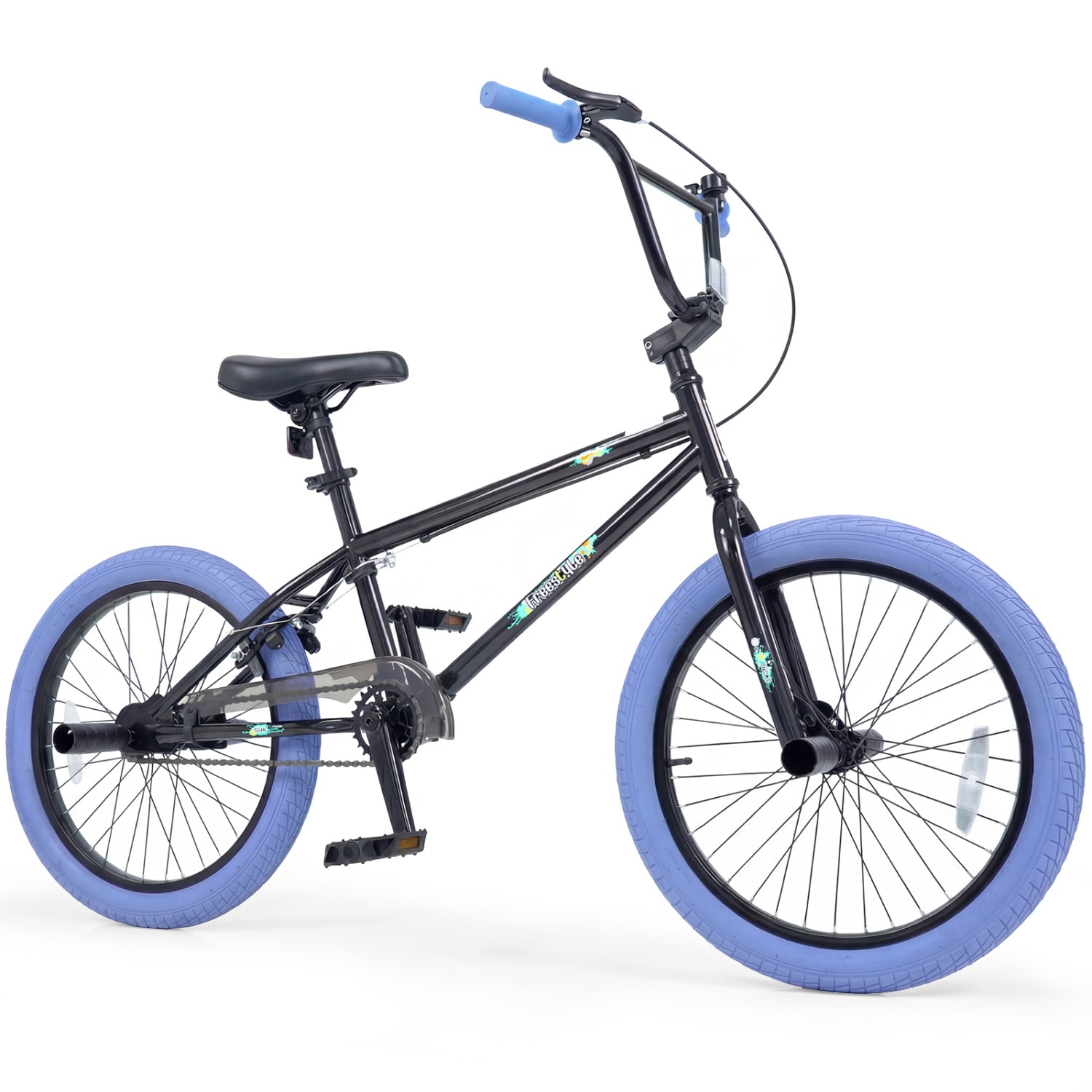 SUGIFT 20-in Freestyle BMX Trick Bike with 360-Degree Handlebar and 4 Metal Pegs featuring 110-lb Capacity for Ages 8 and Up in Navy #LW038SUGHY965