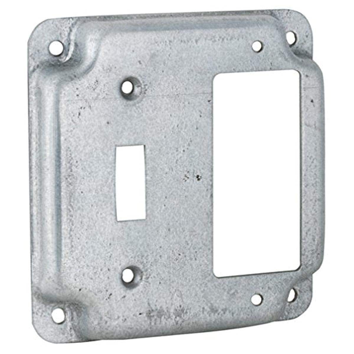 RACO Hubbell- 814C 1 Toggle and 1 GFCI 4-Inch Square Exposed Work Cover Pack of 3 #DIB-J-533092QTY-455E