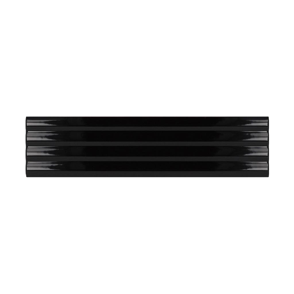 Apollo Tile RID88BLKDECGL Arte Black 2-in x 8-in Glossy Ceramic Patterned Floor and Wall Tile (4.09-sq. ft/ Carton)