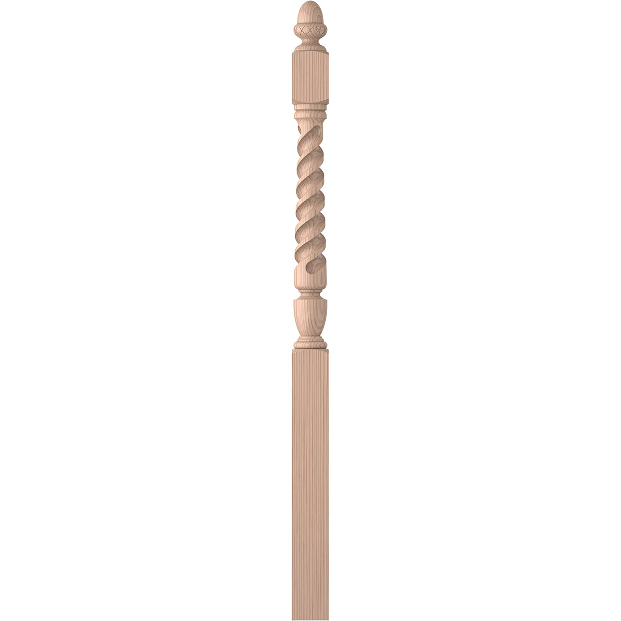L.J. Smith Stair Systems LJT-3042-B Regent 3.5-in x 57.75-in Unfinished Beechwood Starting Stair Newel Post