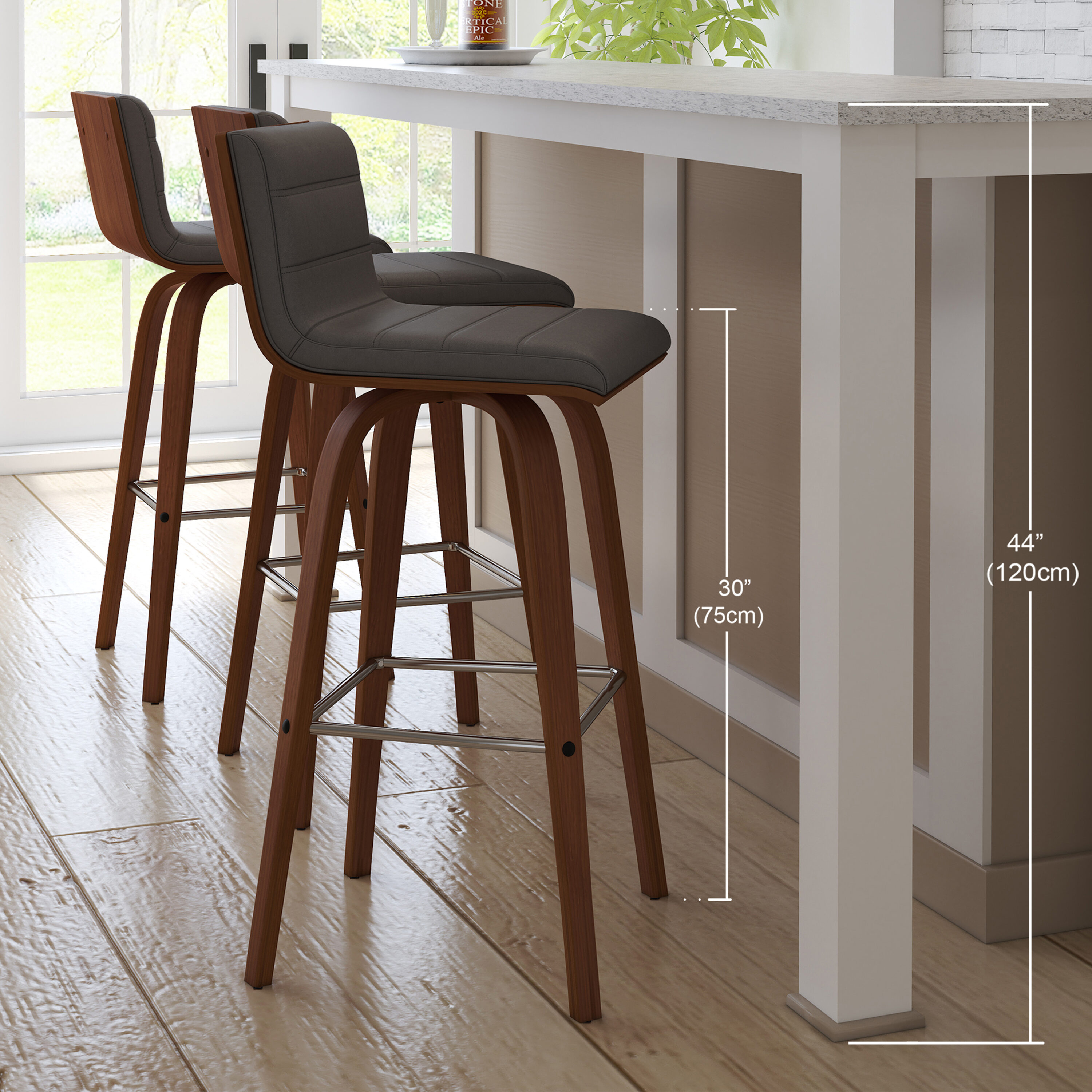 Armen Living LCVIBAGRWA30 stools - View #11
